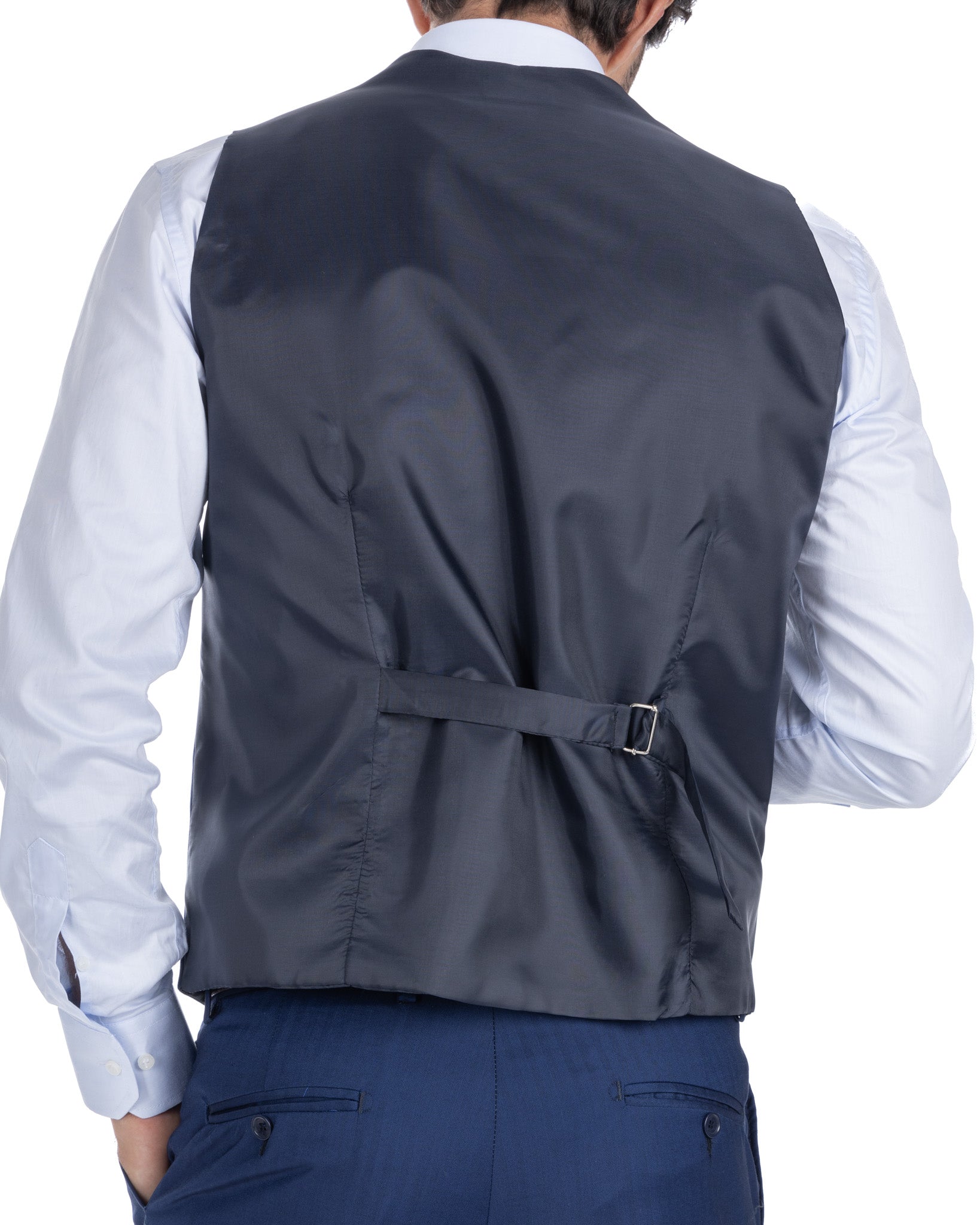 Lyon - blue solaro single-breasted waistcoat