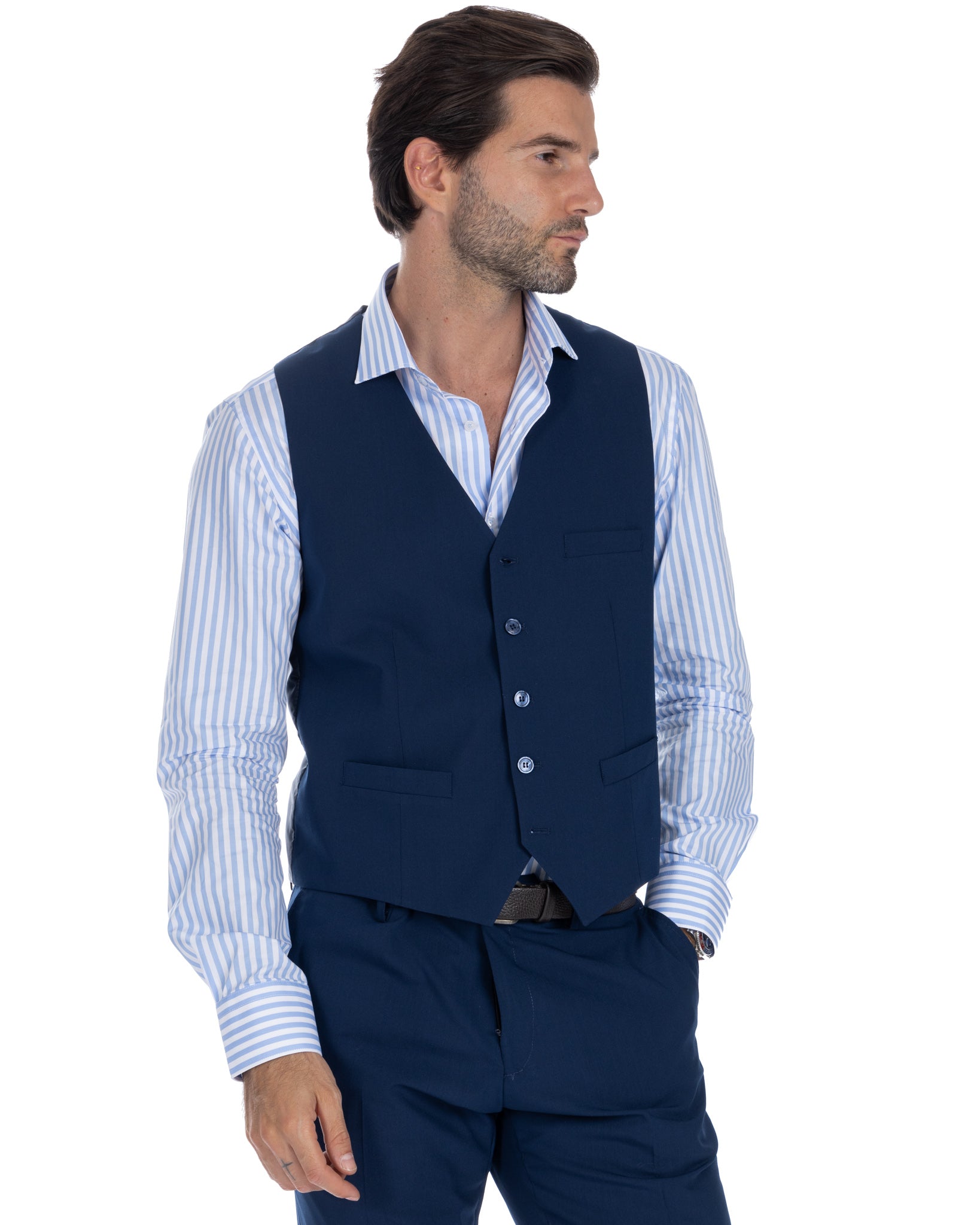 Dresda - gilet monopetto bluette