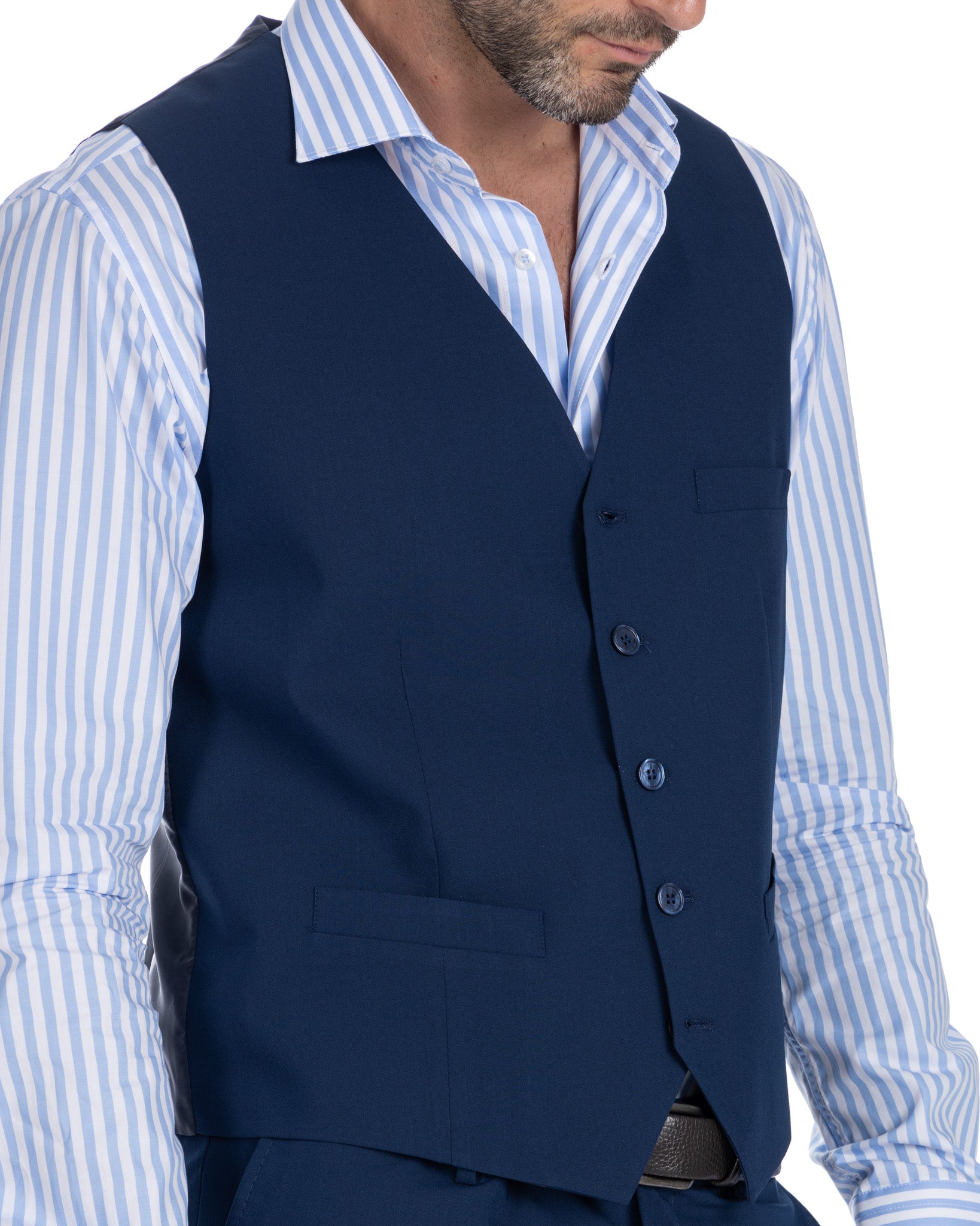 Dresda - gilet monopetto bluette