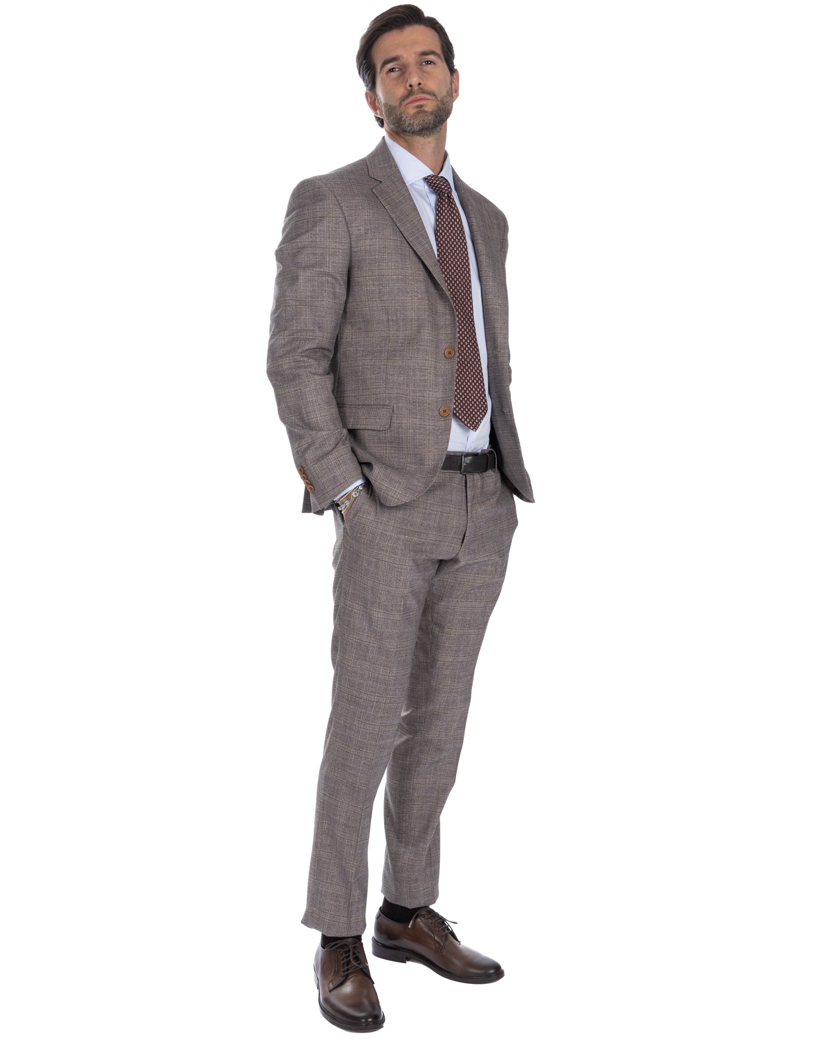 Hanoi - beige square single-breasted suit