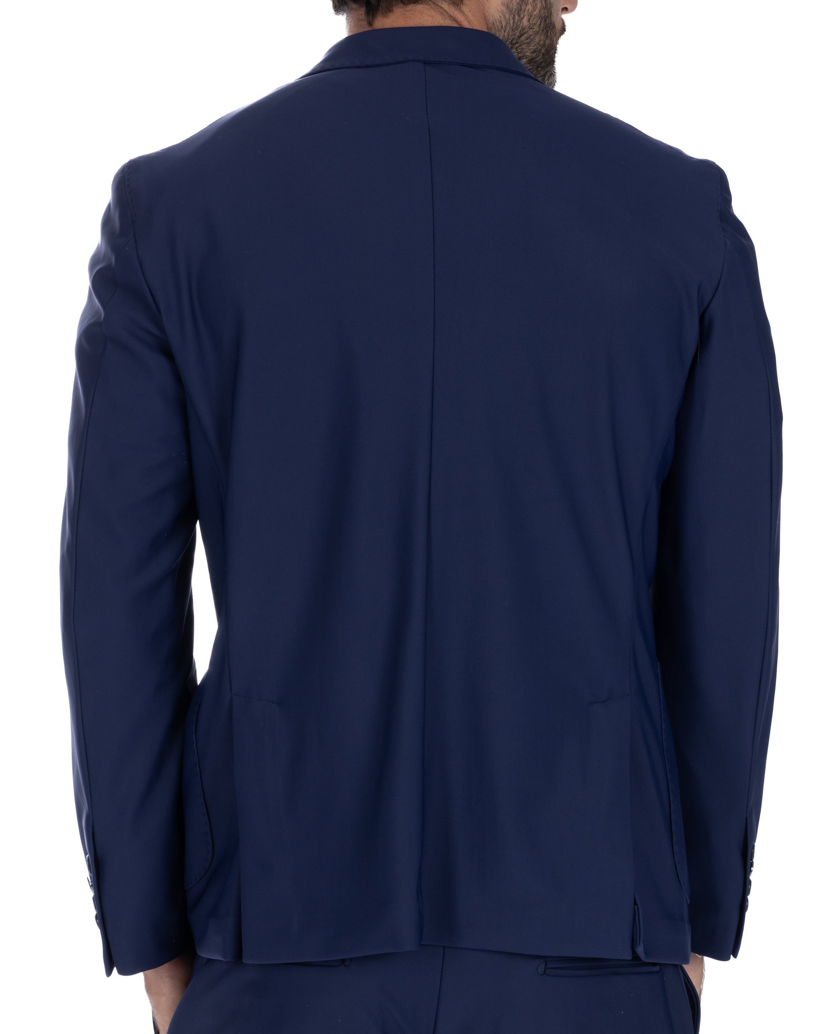 Eric - blue single-breasted technical jacket