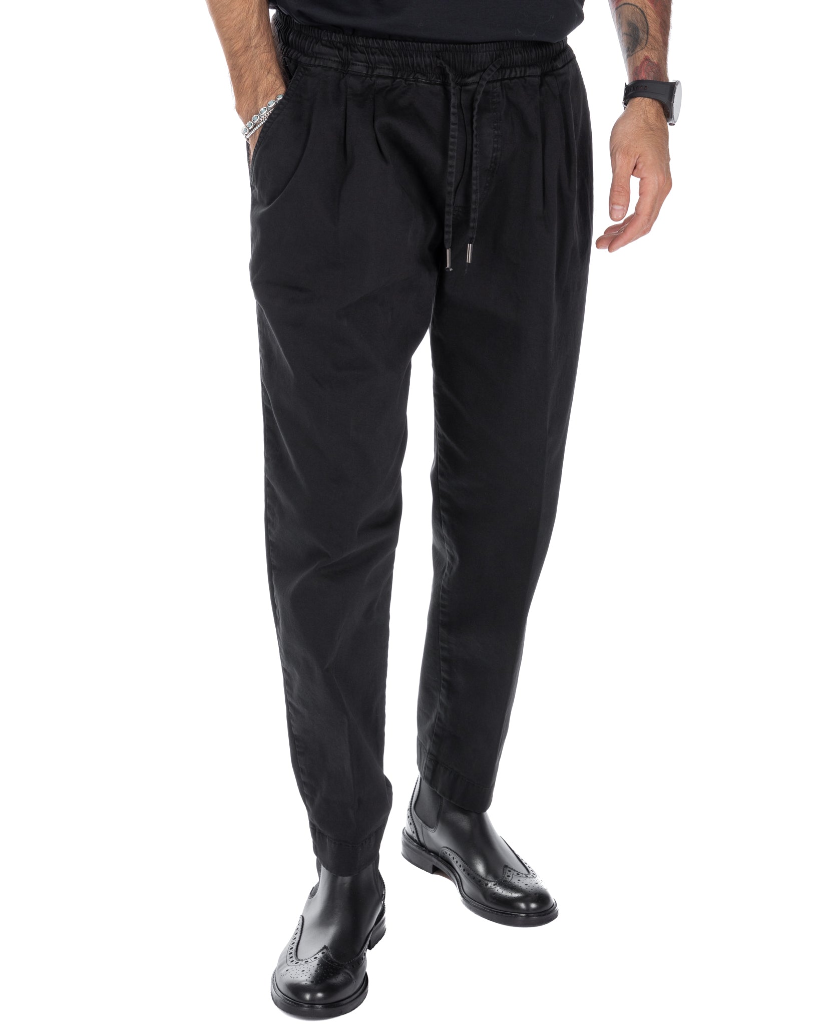 Axel - pantalon en coton noir