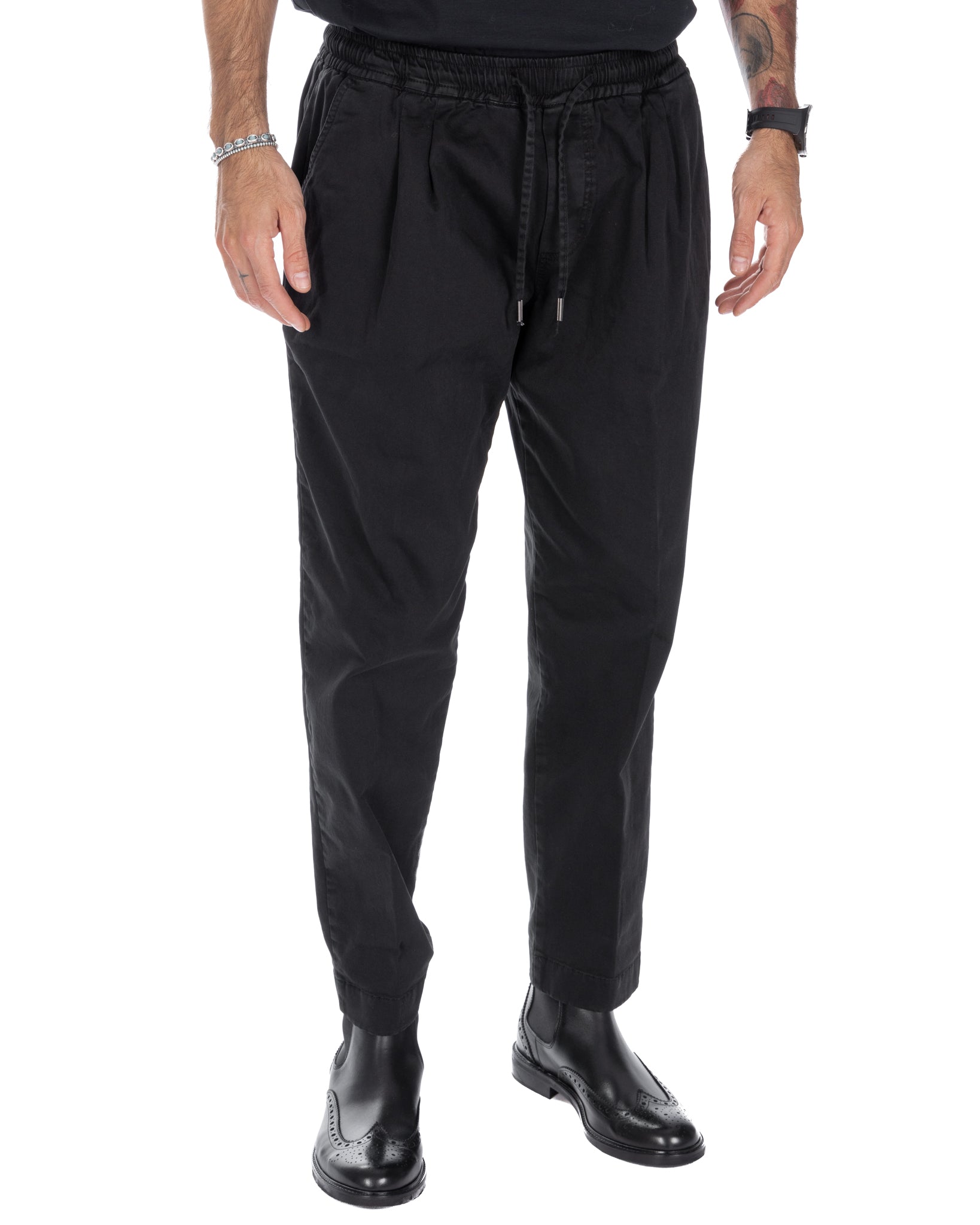 Axel - pantalon en coton noir