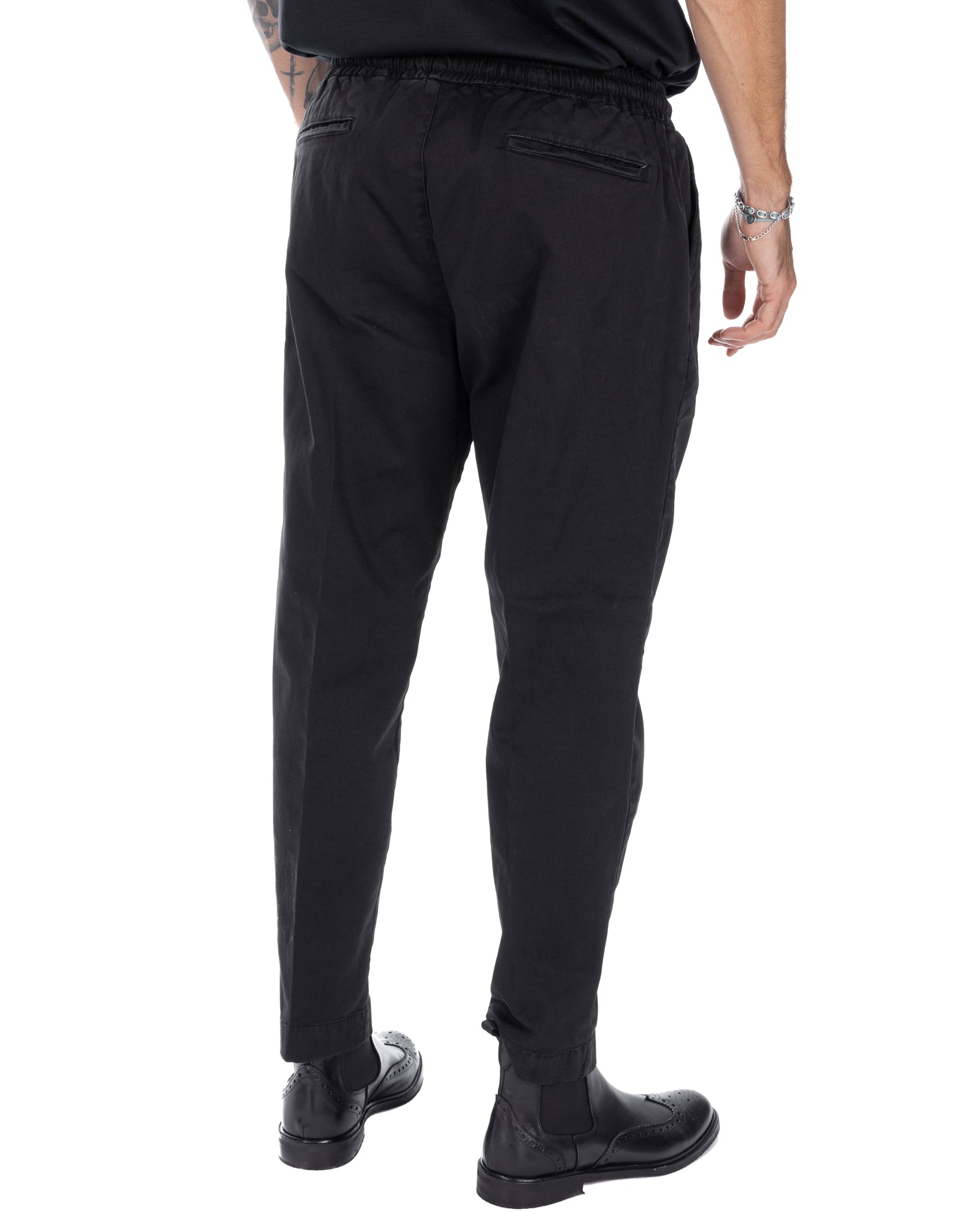 Axel - black cotton trousers