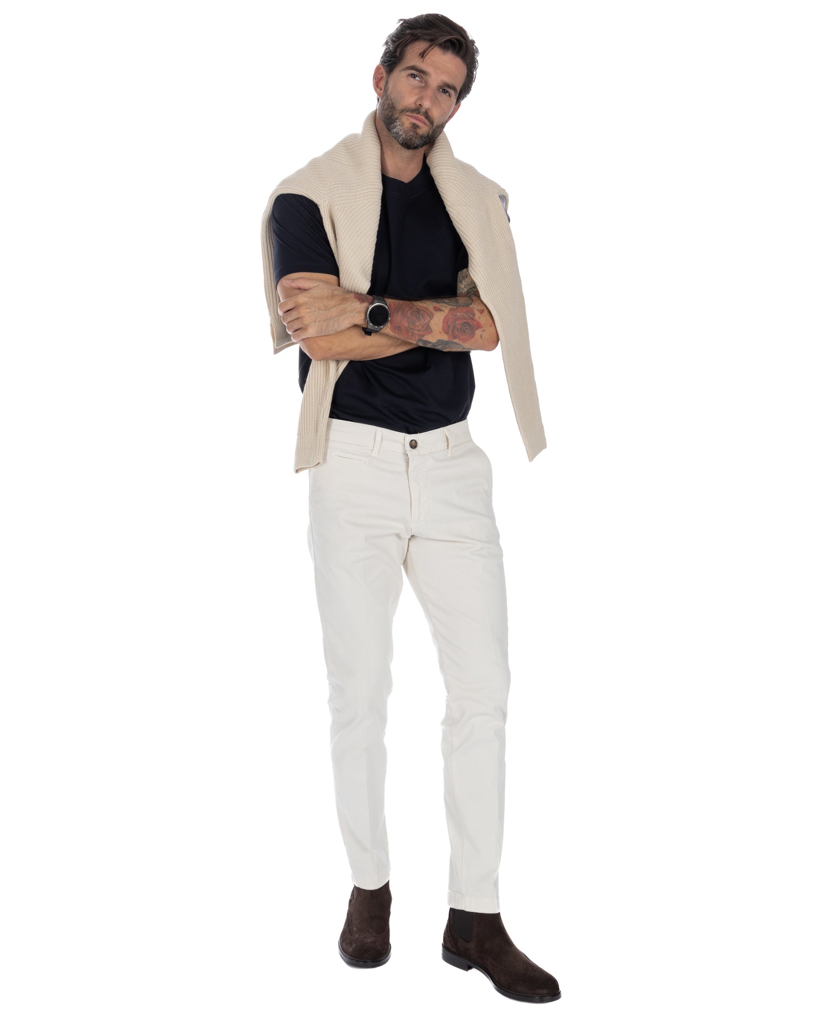 Paul - Pantalone basic panna