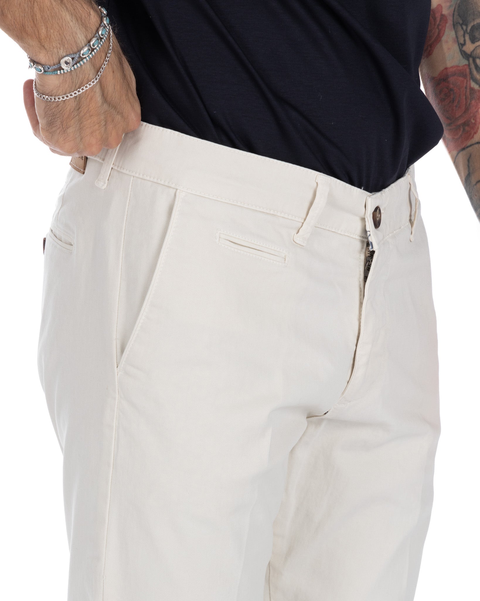 Paul - Pantalone basic panna