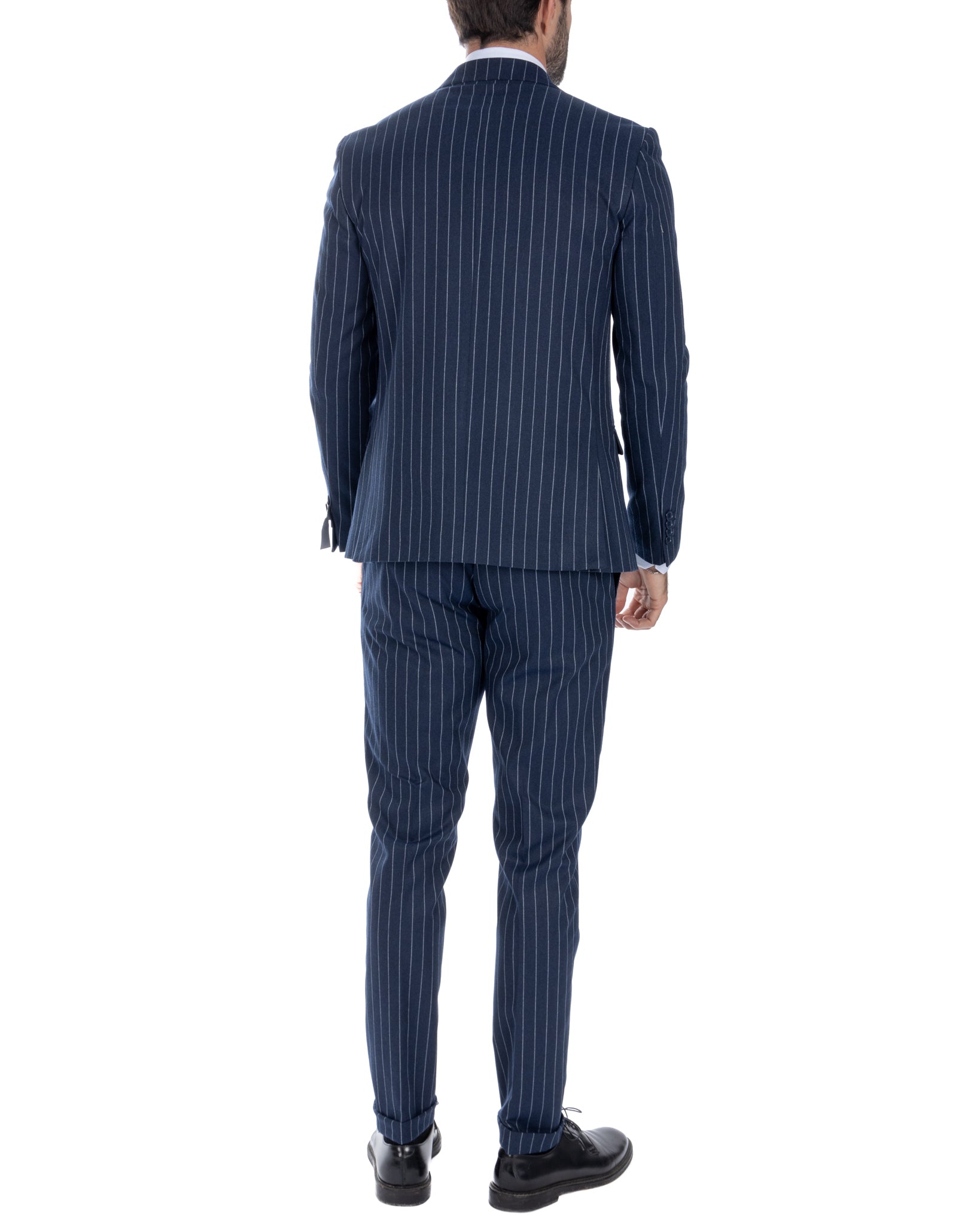 Toulouse - single-breasted pinstriped denim suit