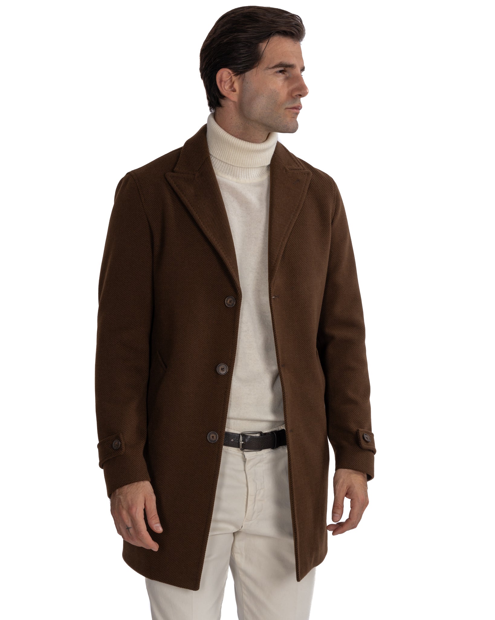 Louis - dark brown single-breasted coat