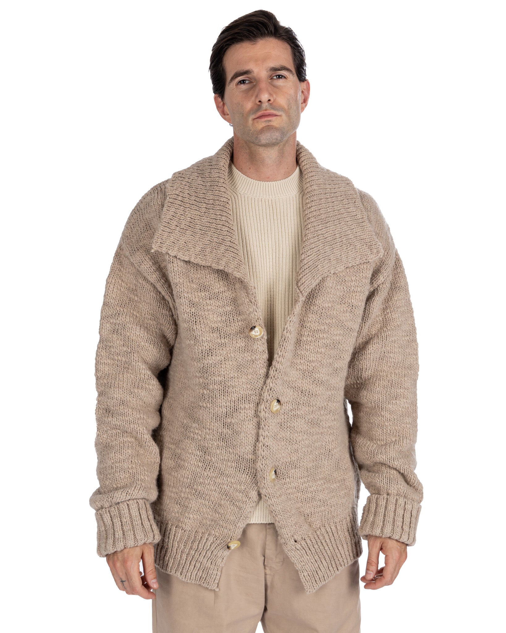 Ethan - cardigan oversize beige