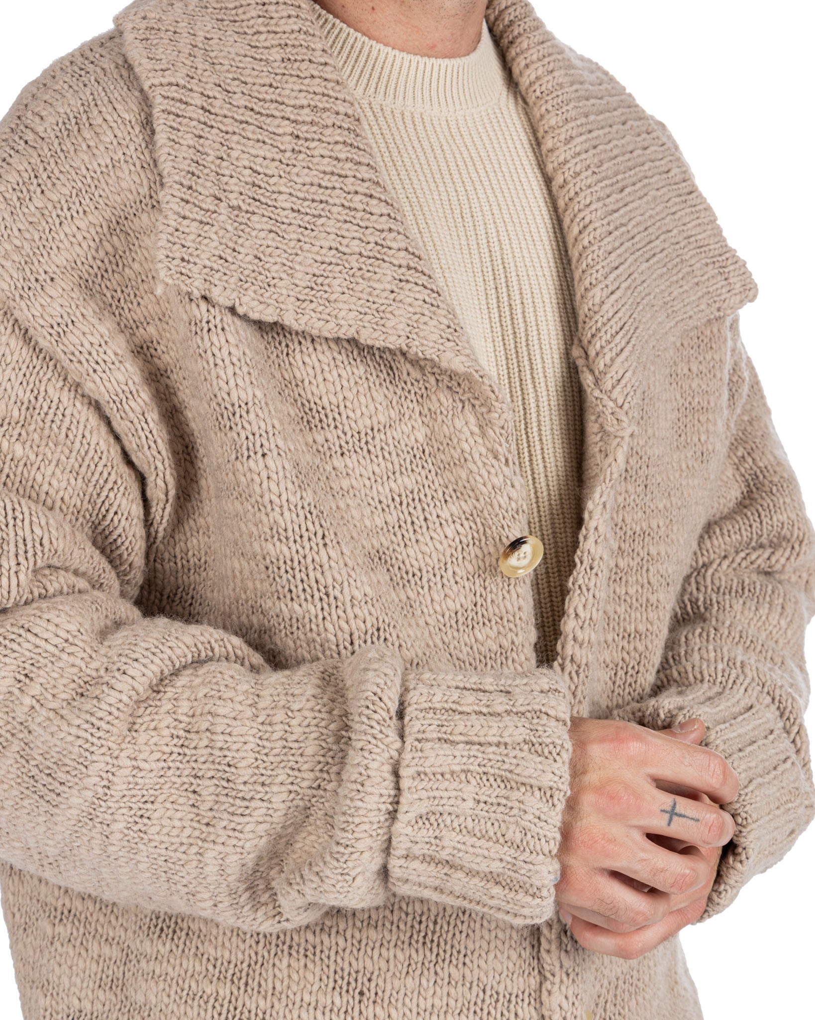 Ethan - cardigan oversize beige