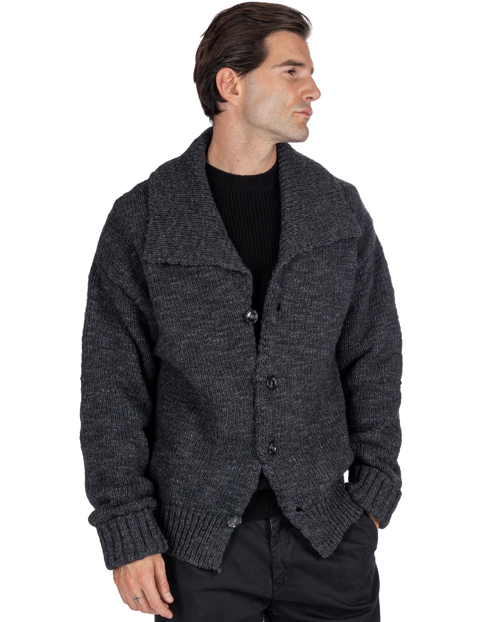 Ethan - cardigan oversize antracite