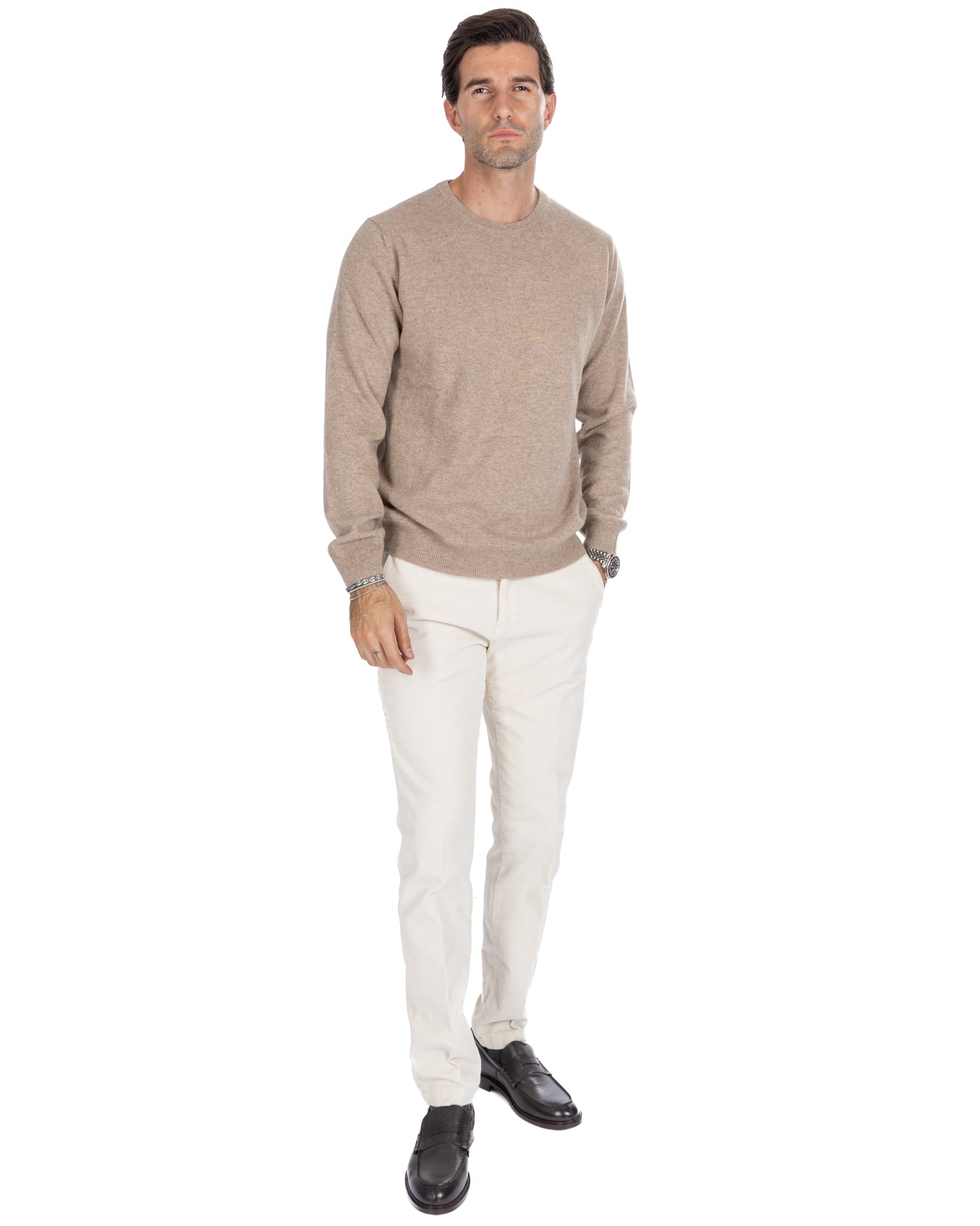 Atrani - beige pure cashmere sweater