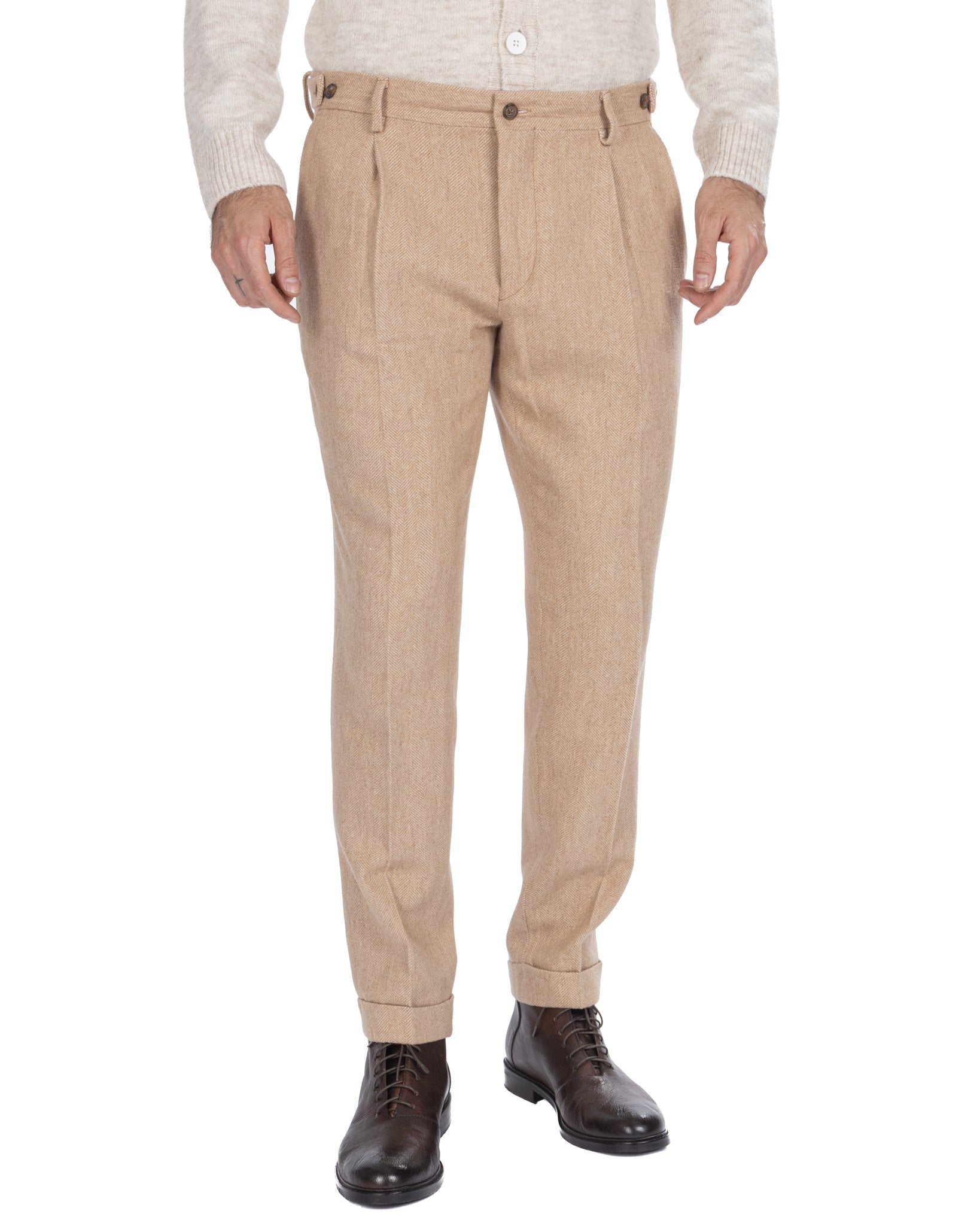 Zurich - pantalon à chevrons beige