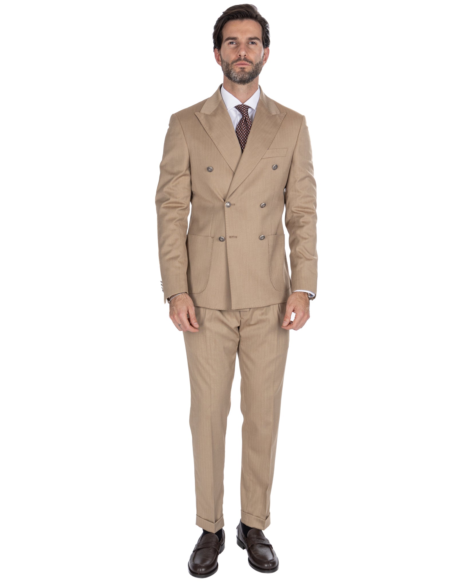 Lisbon - Solaro Camel Double Breasted Jacket