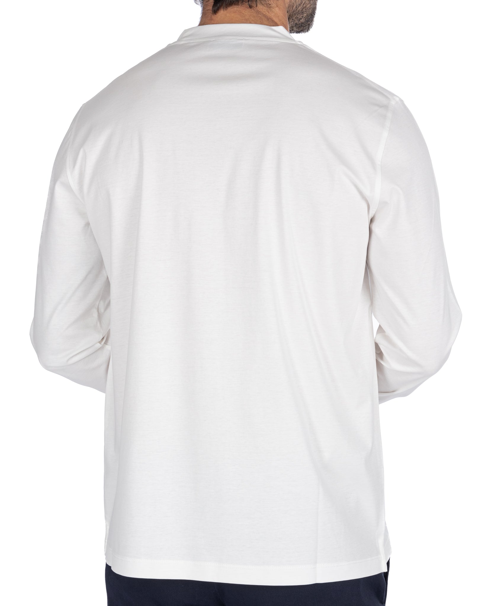 Nimega - white long sleeve cotton t-shirt