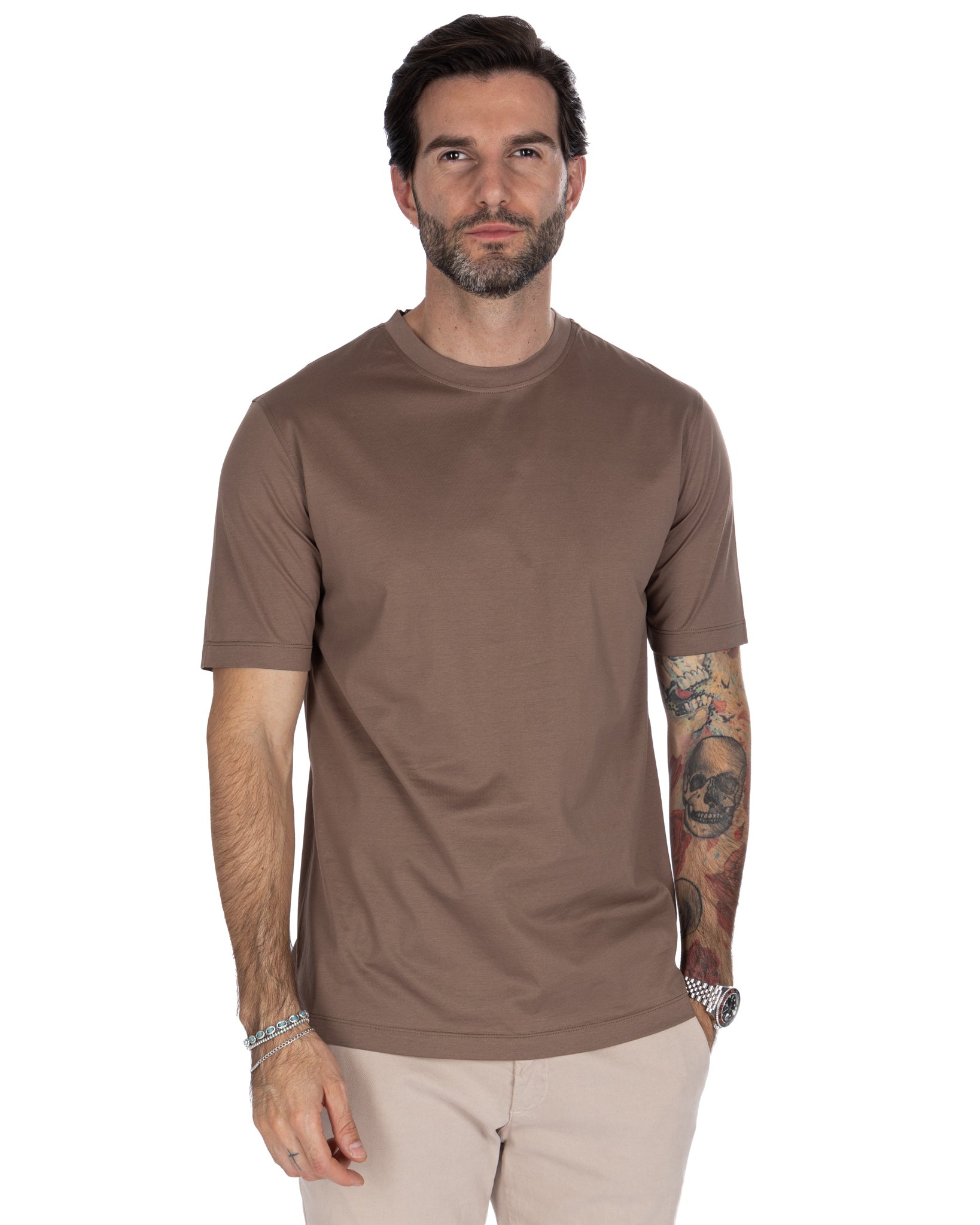 Stirling - Mud T-Shirt in Scottish Thread