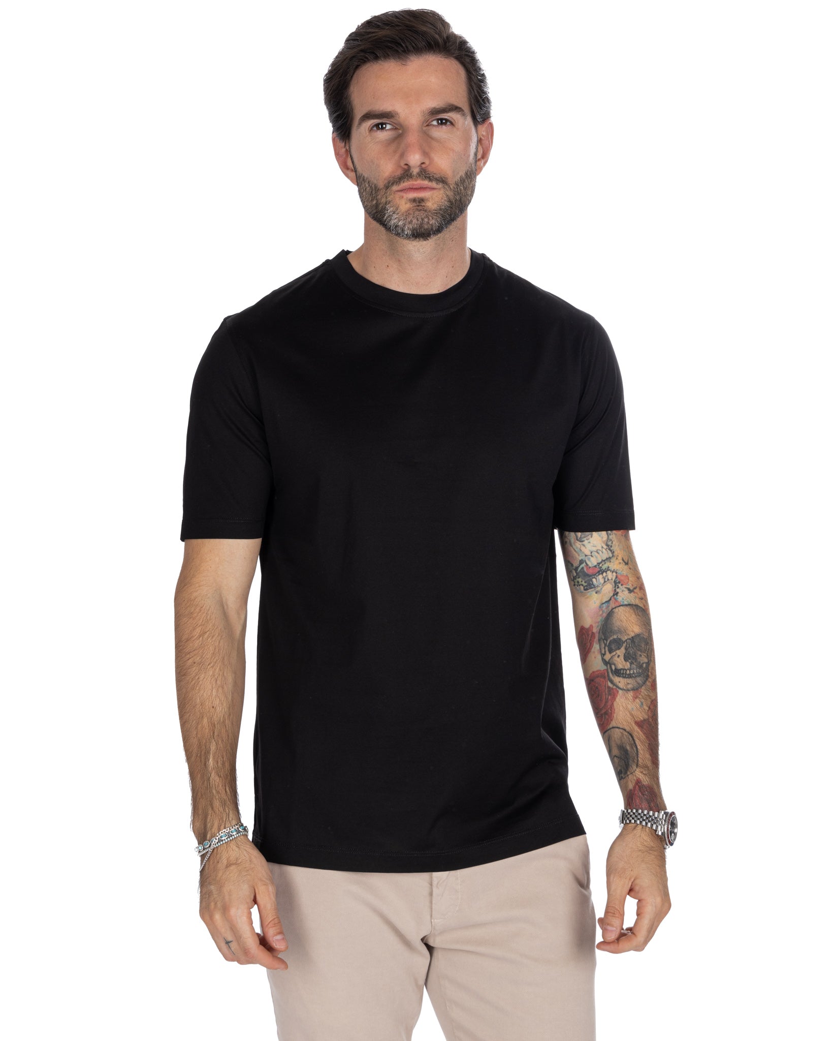 Stirling - black lisle t-shirt