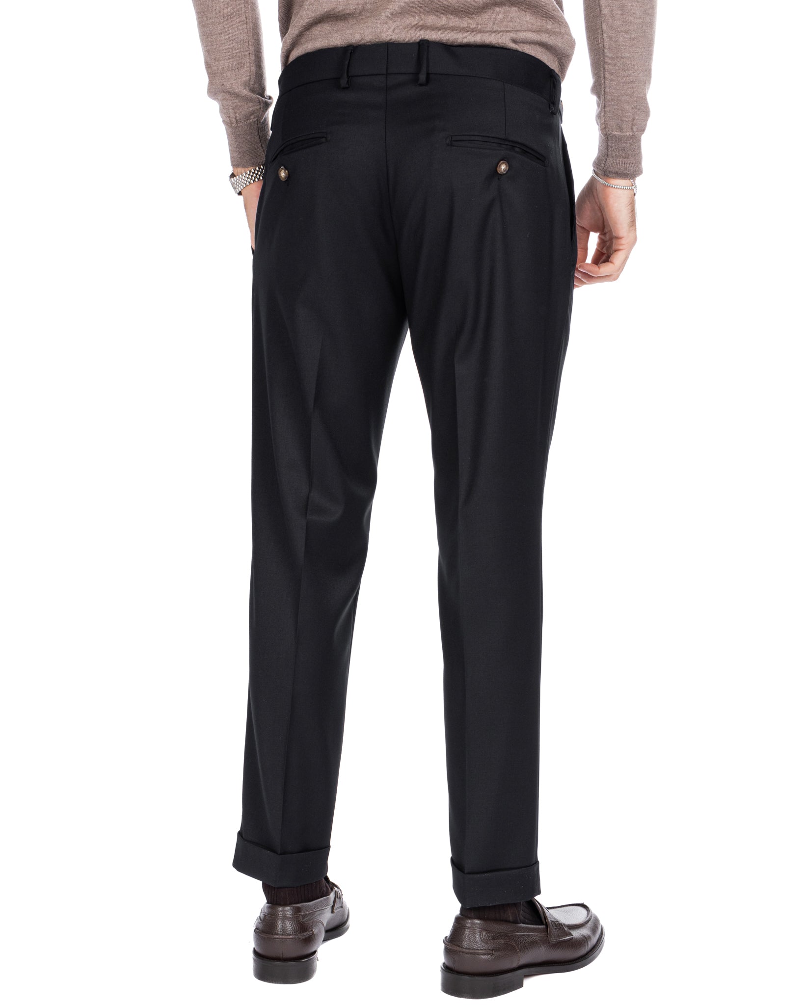 Fasano - black pleated trousers