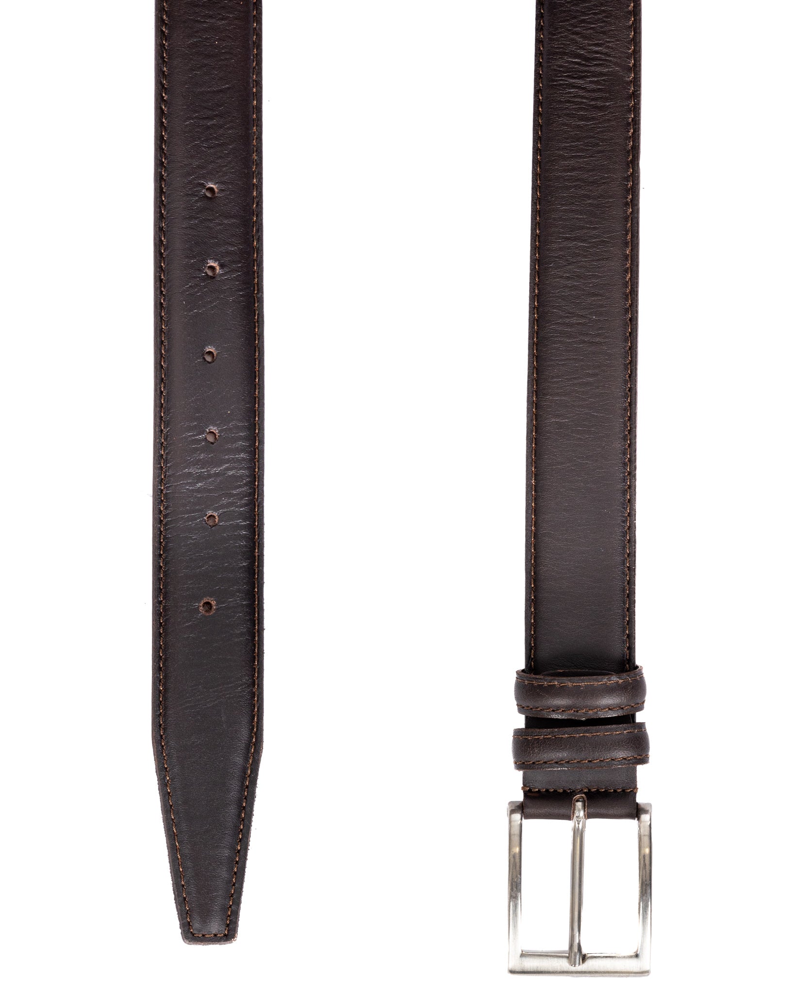 Barga - dark brown matte leather belt