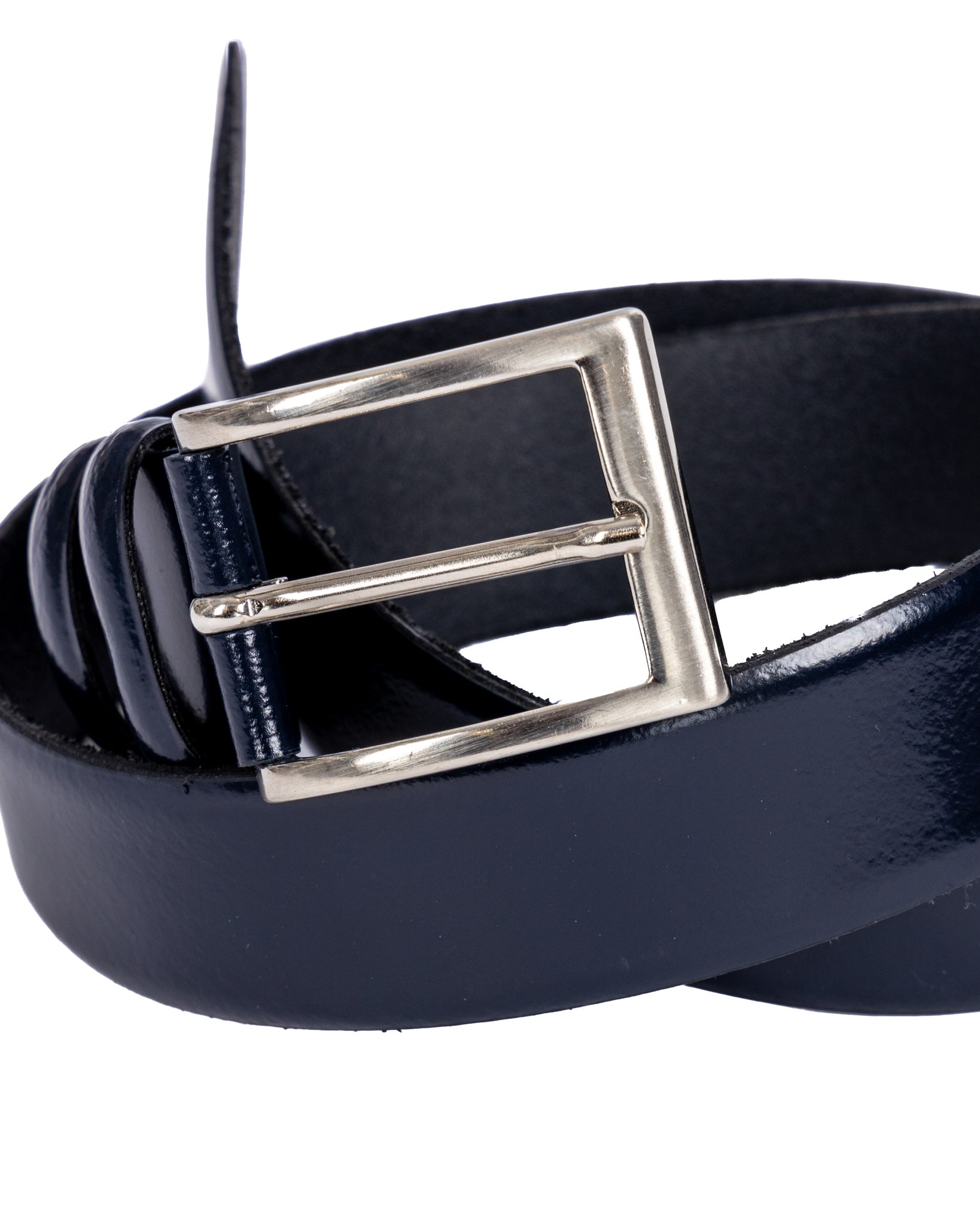 Anghiari - blue semi-gloss leather belt