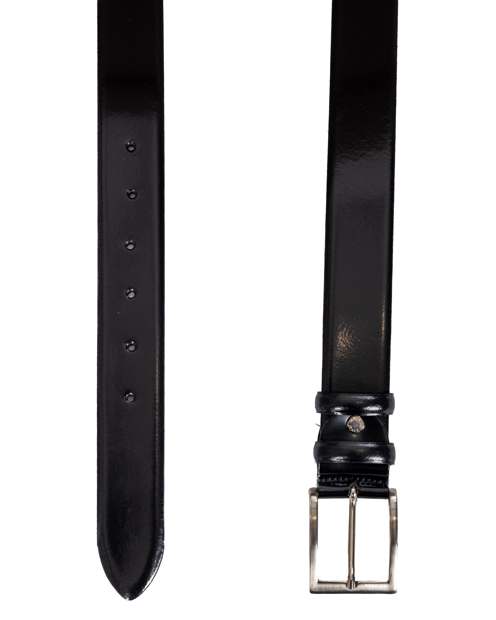 Anghiari - black semi-gloss leather belt