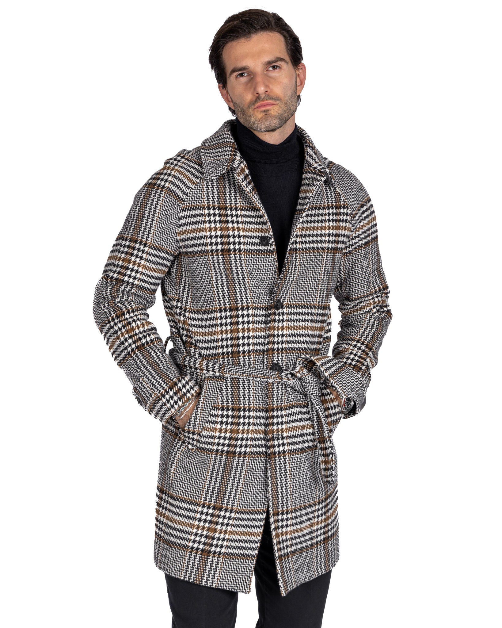 Mathieu - houndstooth dressing gown coat