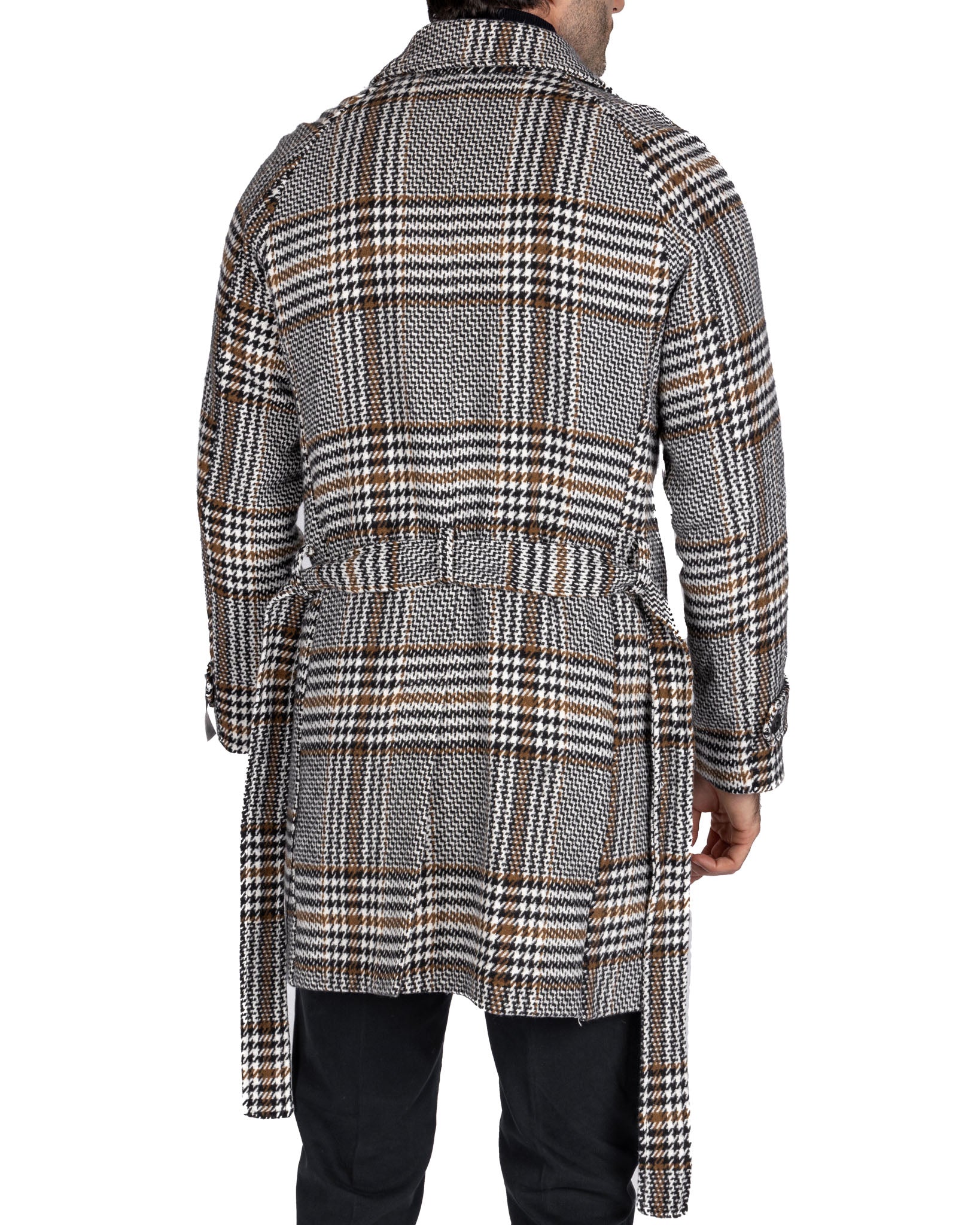 Mathieu - houndstooth dressing gown coat