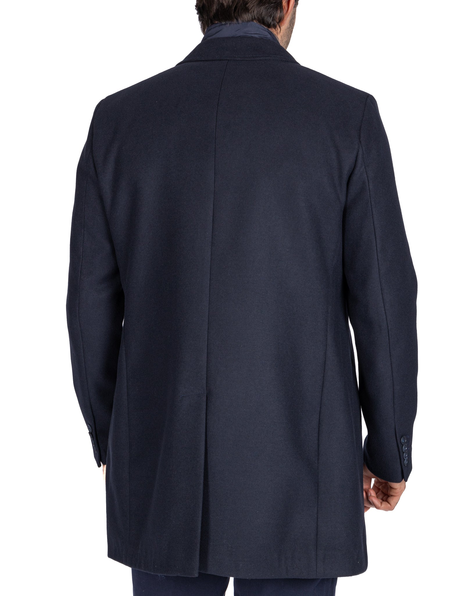 Silvain - manteau droit avec plastron bleu