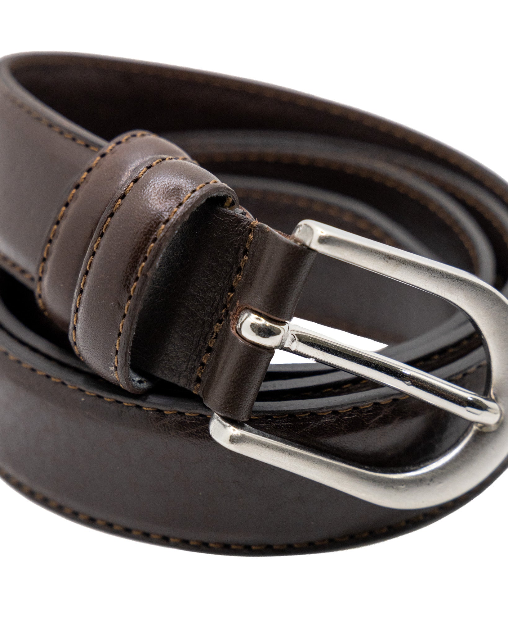 Empoli - dark brown hammered leather belt