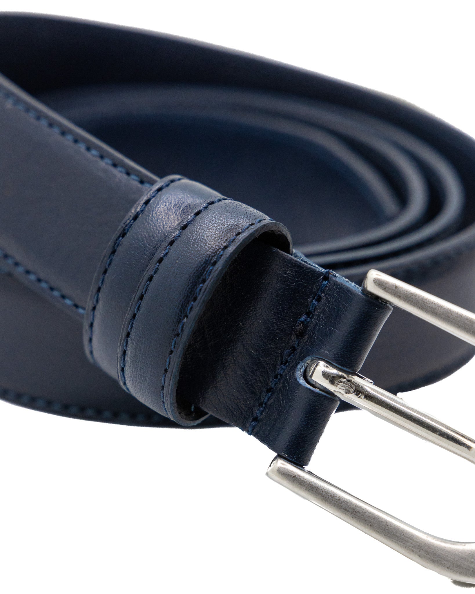 Empoli - blue hammered leather belt