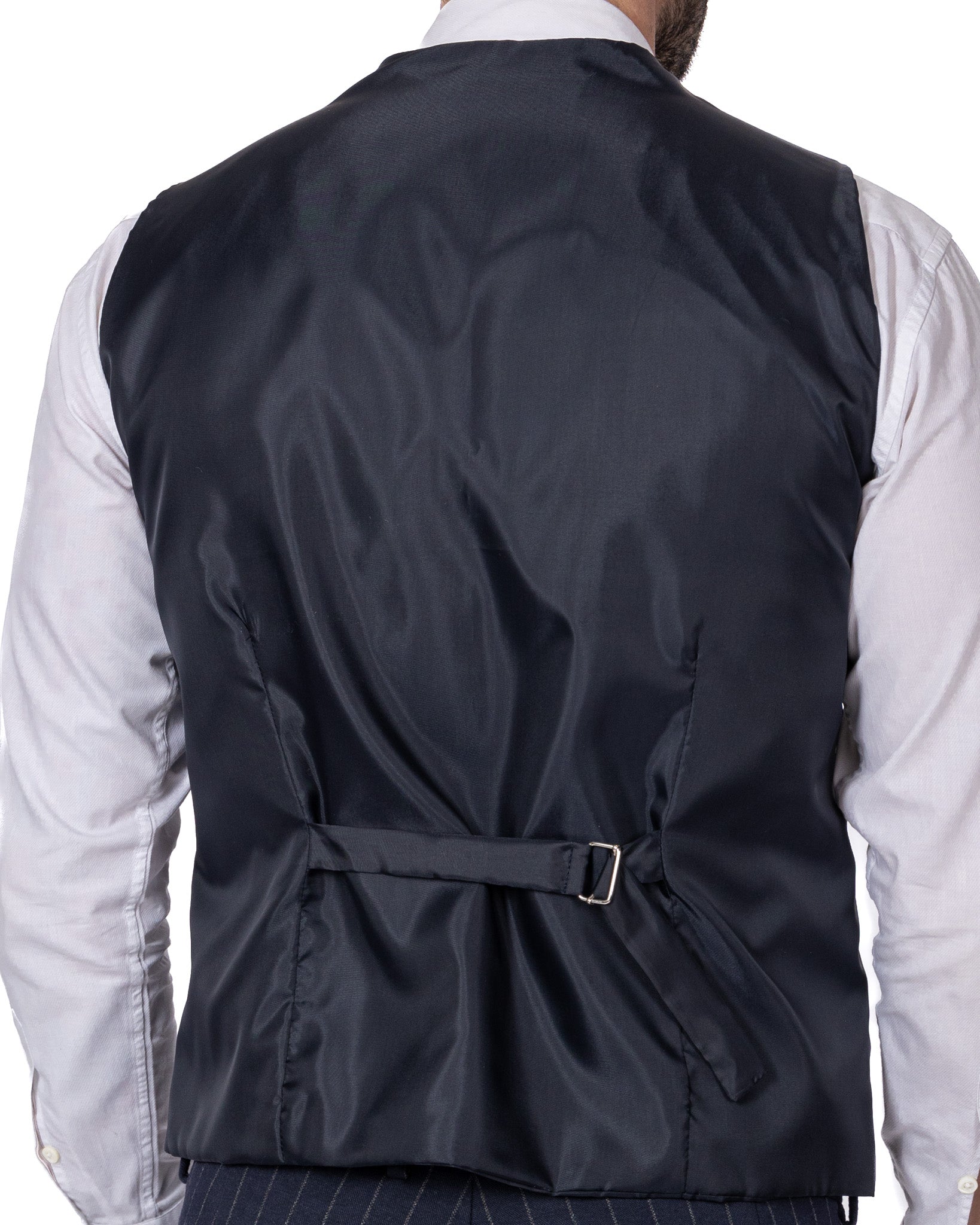 Renon - single-breasted blue pinstriped waistcoat