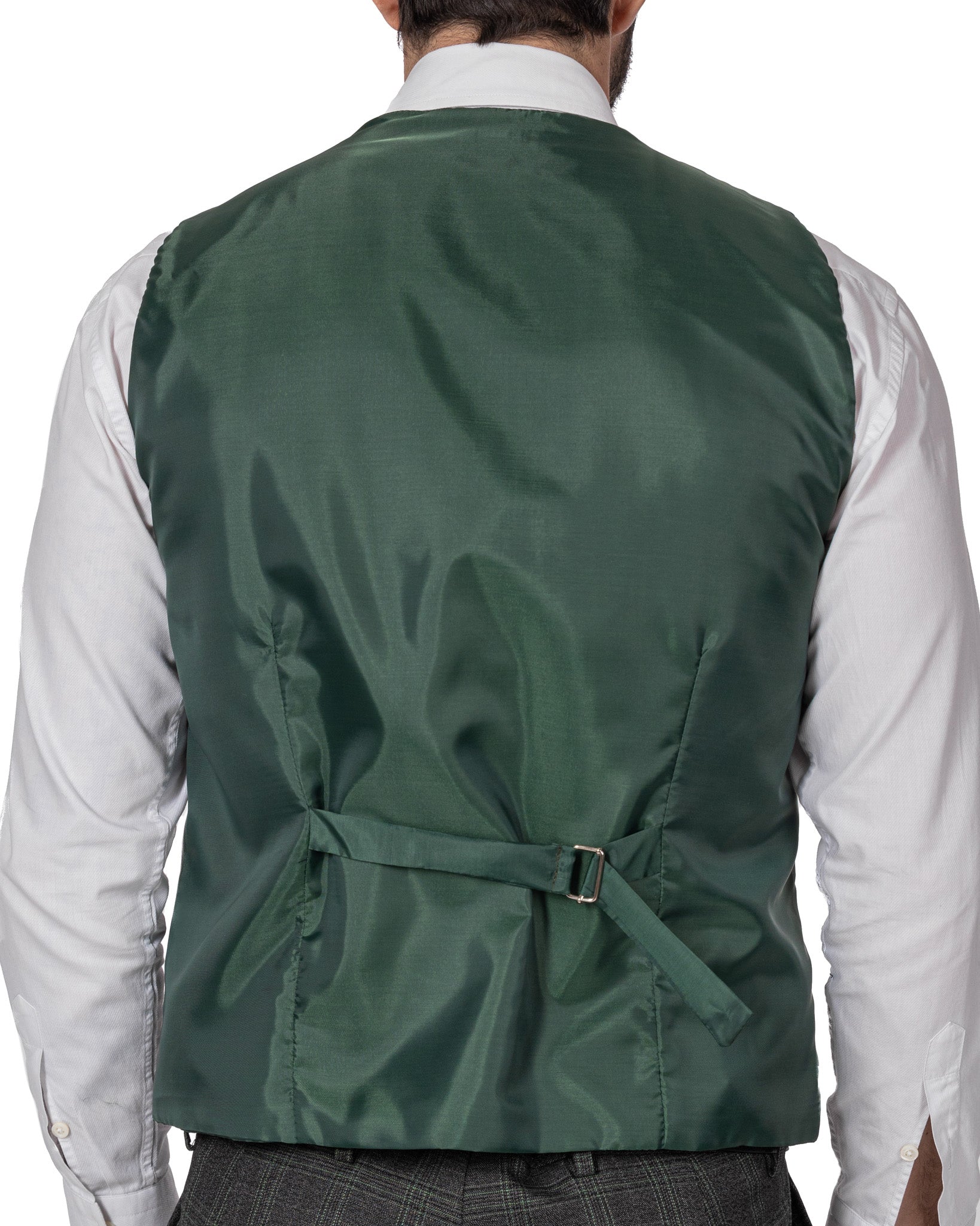 Senales - gilet monopetto quadro verde