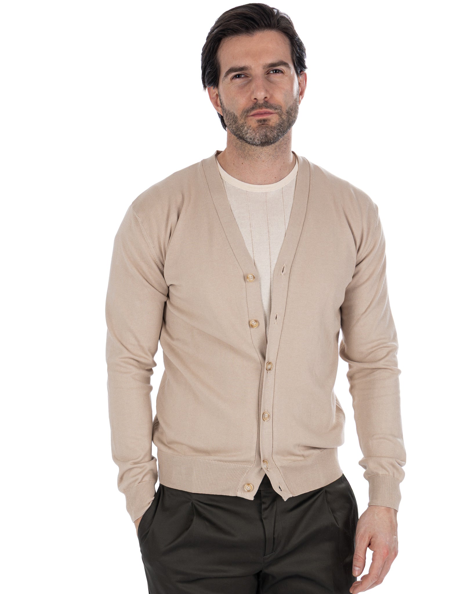 Alex - cardigan en coton beige