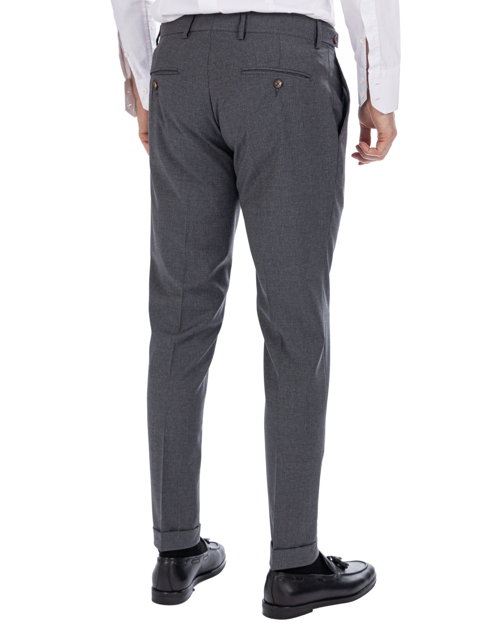 Victor - pantalone in misto lana antracite