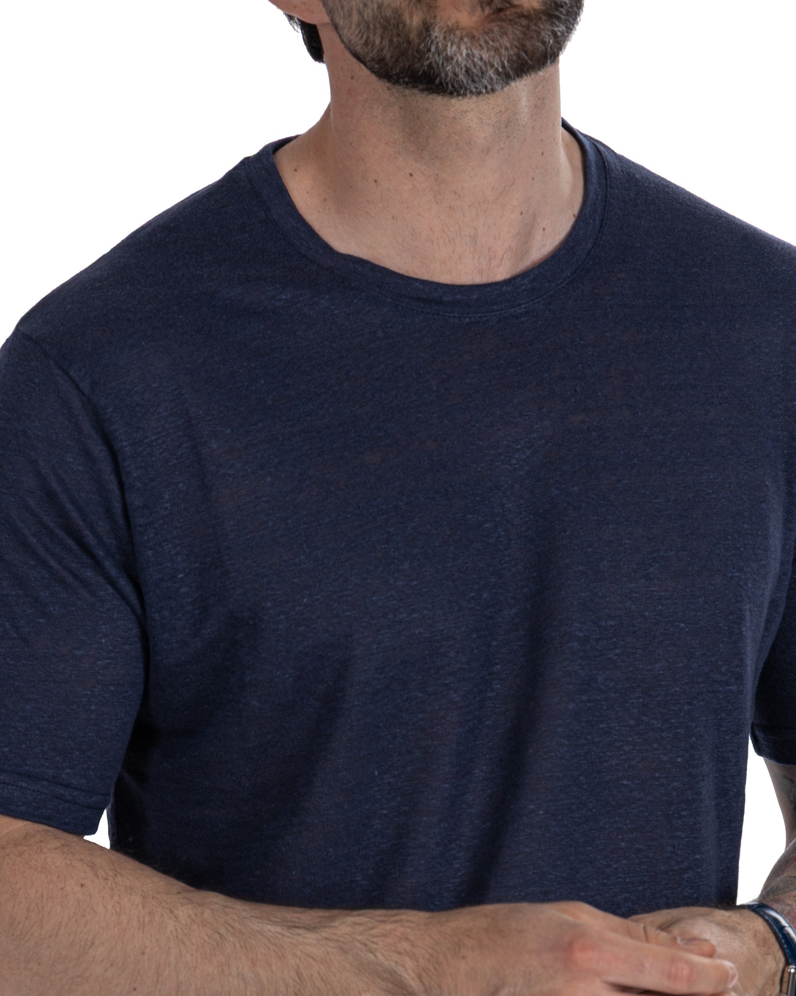 Felix - t-shirt oversize in lino blu