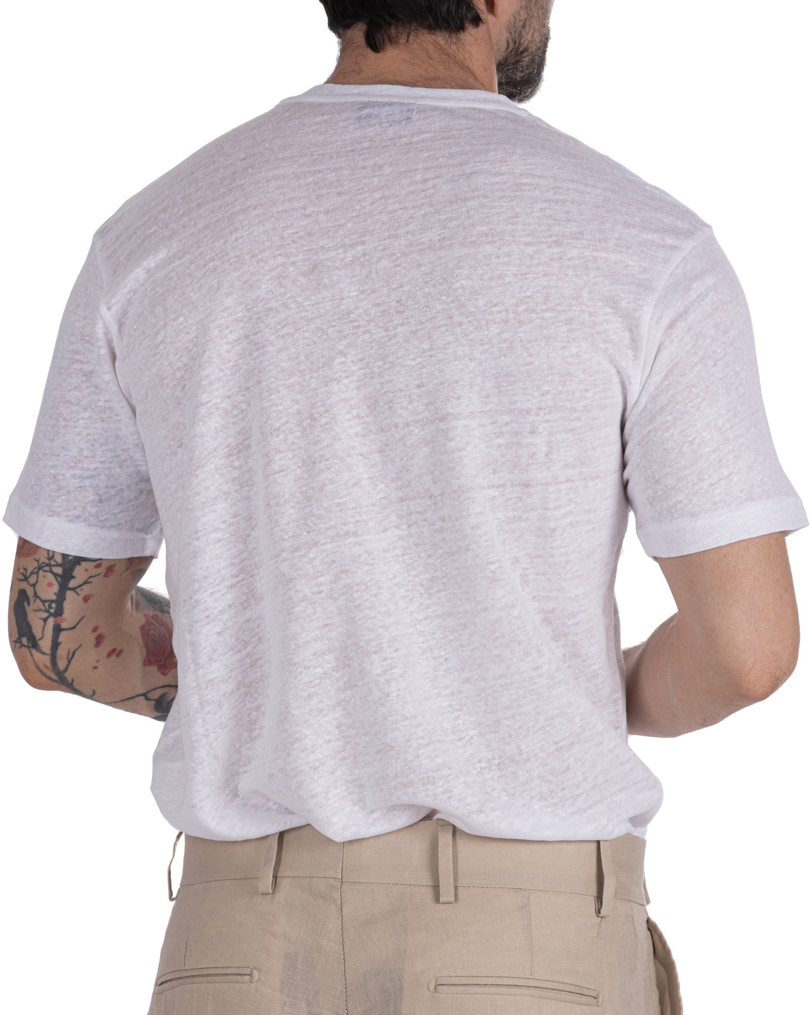 Felix - t-shirt oversize in lino bianca