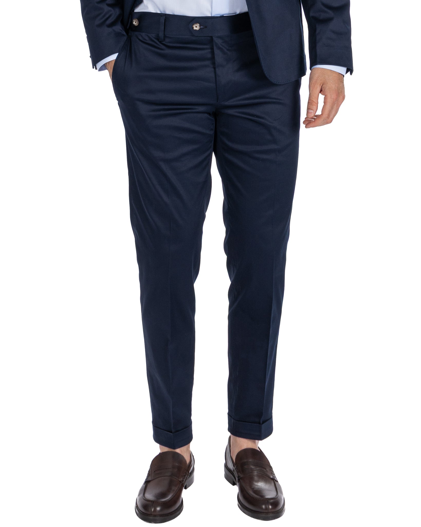 Laurence - pantalone in cotone blu
