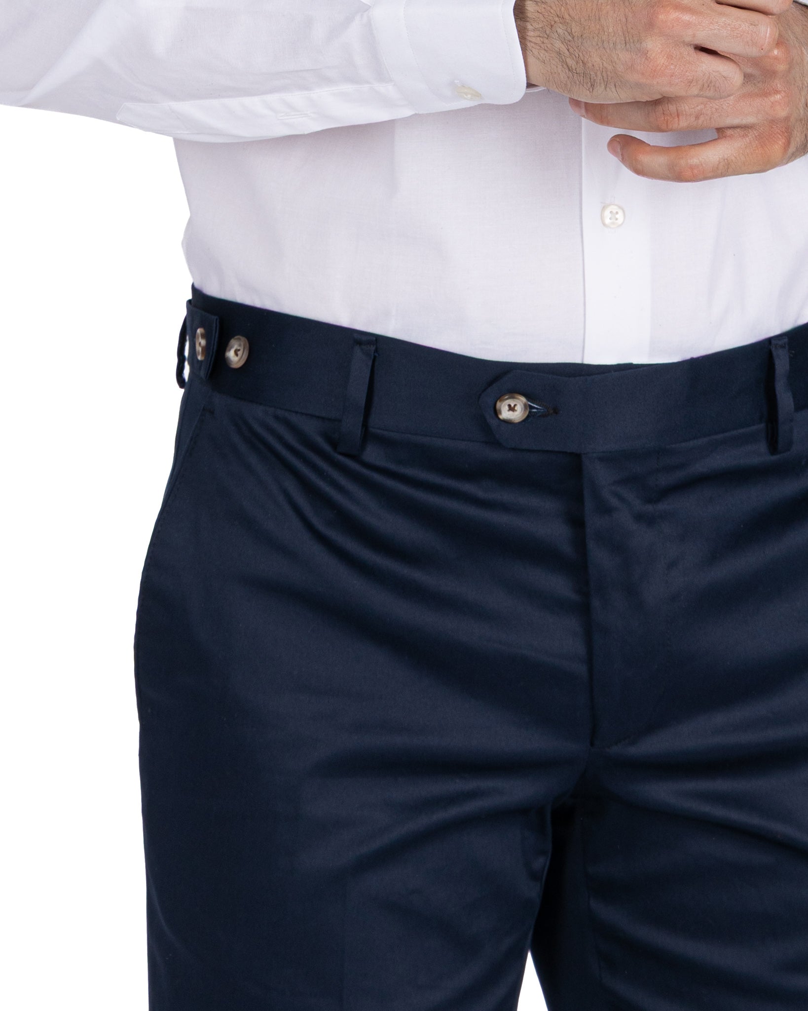 Laurence - pantalone in cotone blu