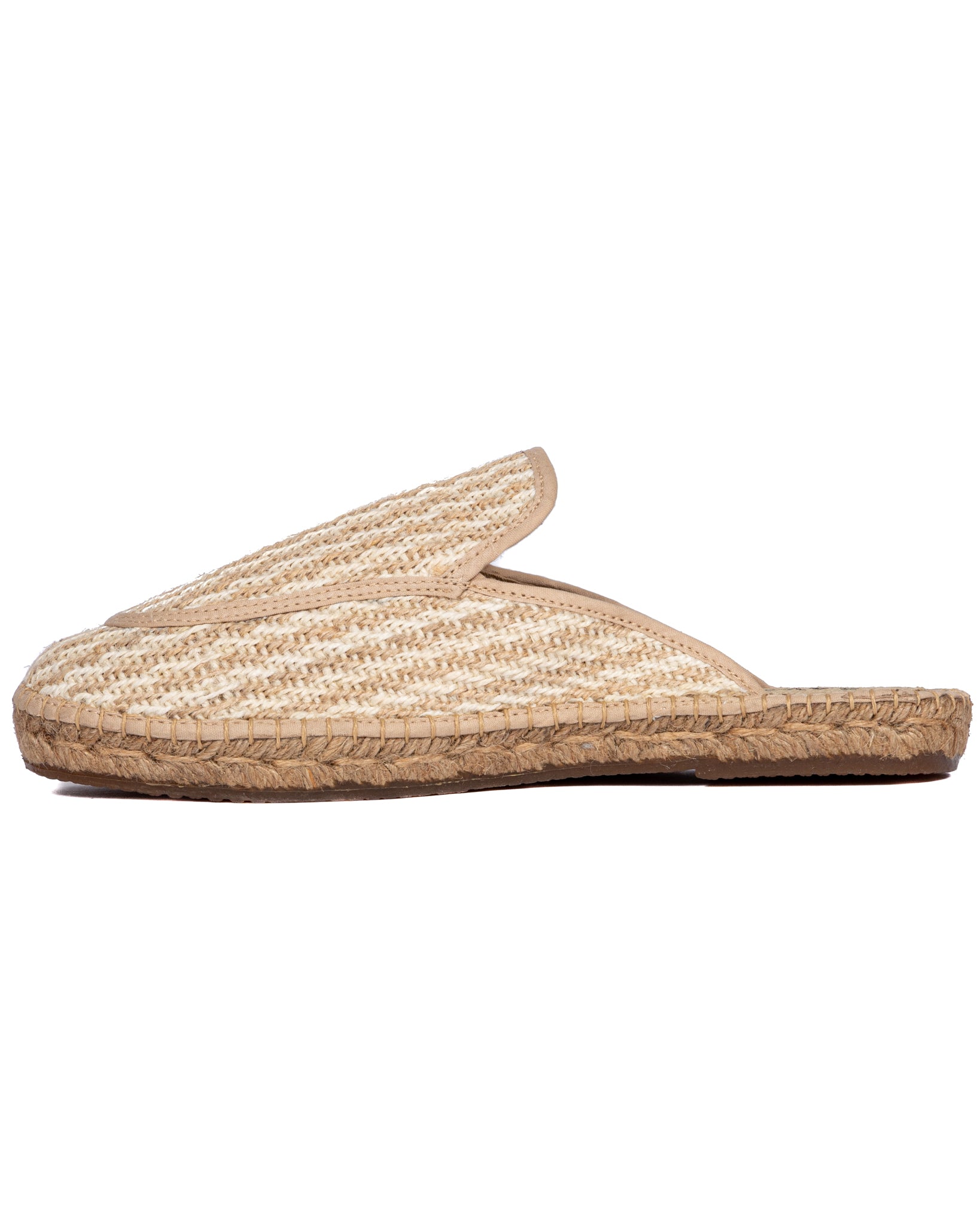 Polignano - beige woven espadrilles mules