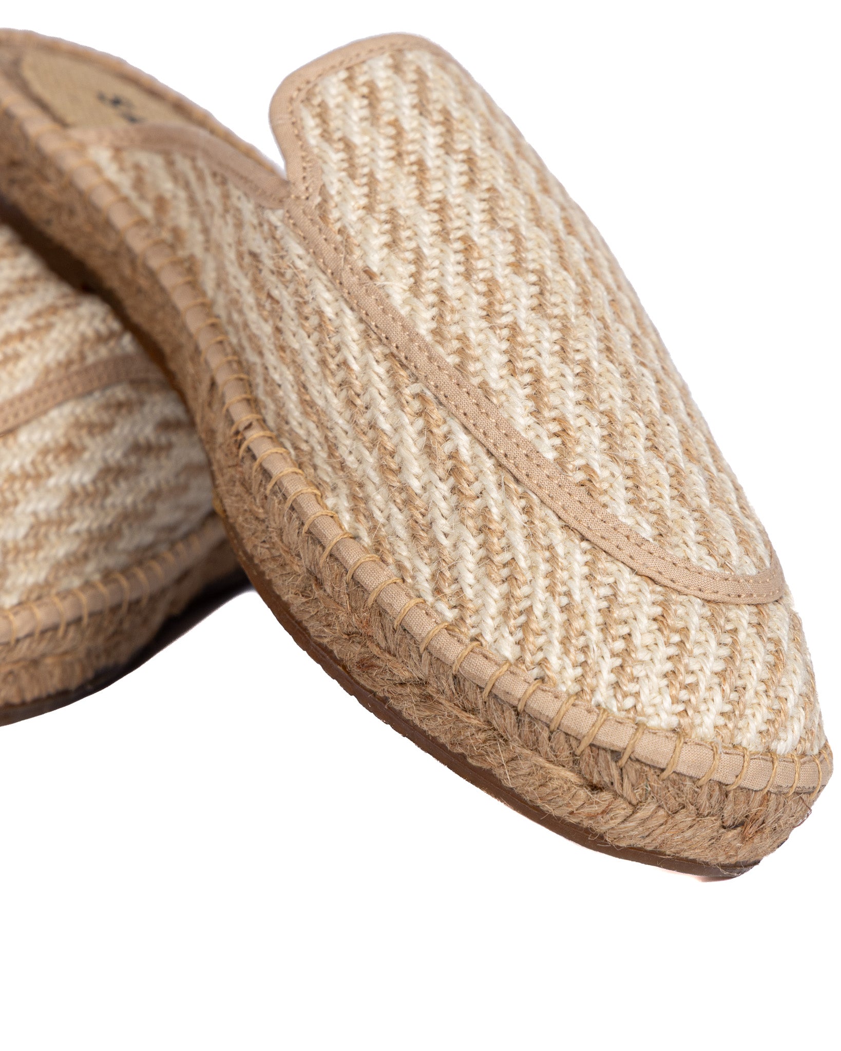 Polignano - mules espadrillas intrecciata beige