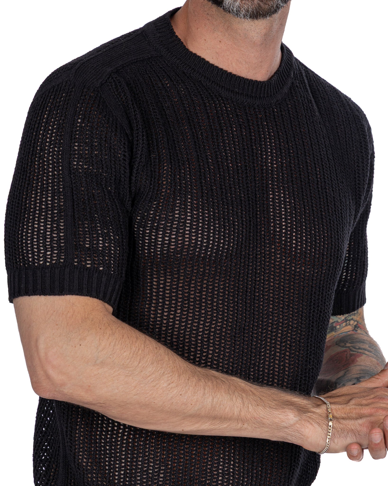 Grigor - black perforated oversized t-shirt