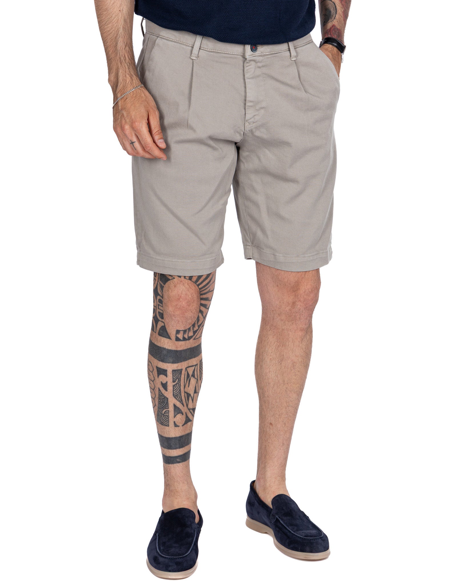 Easton - bermuda taille haute en ficelle avec plis