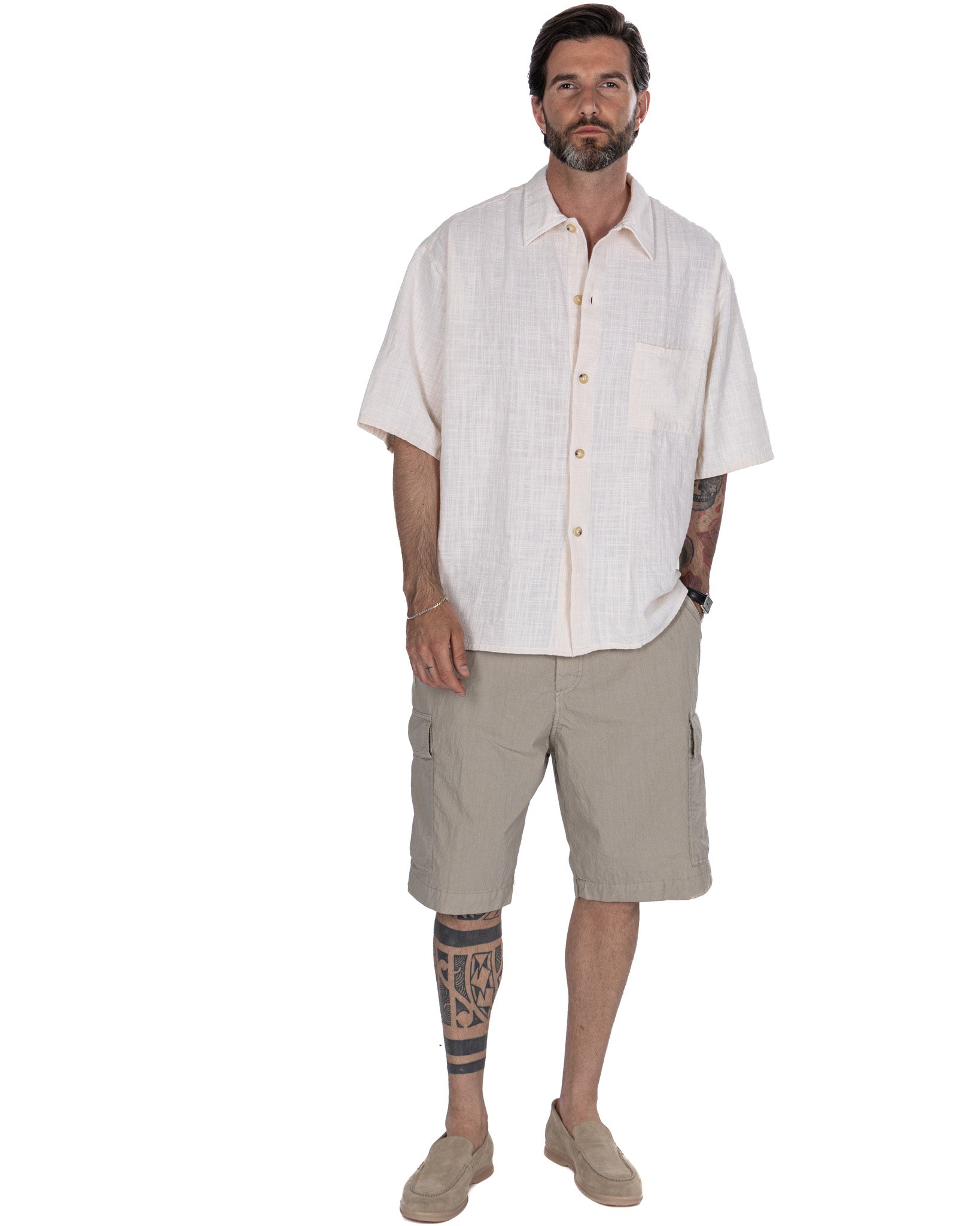 Madère - chemise tissée oversize crème