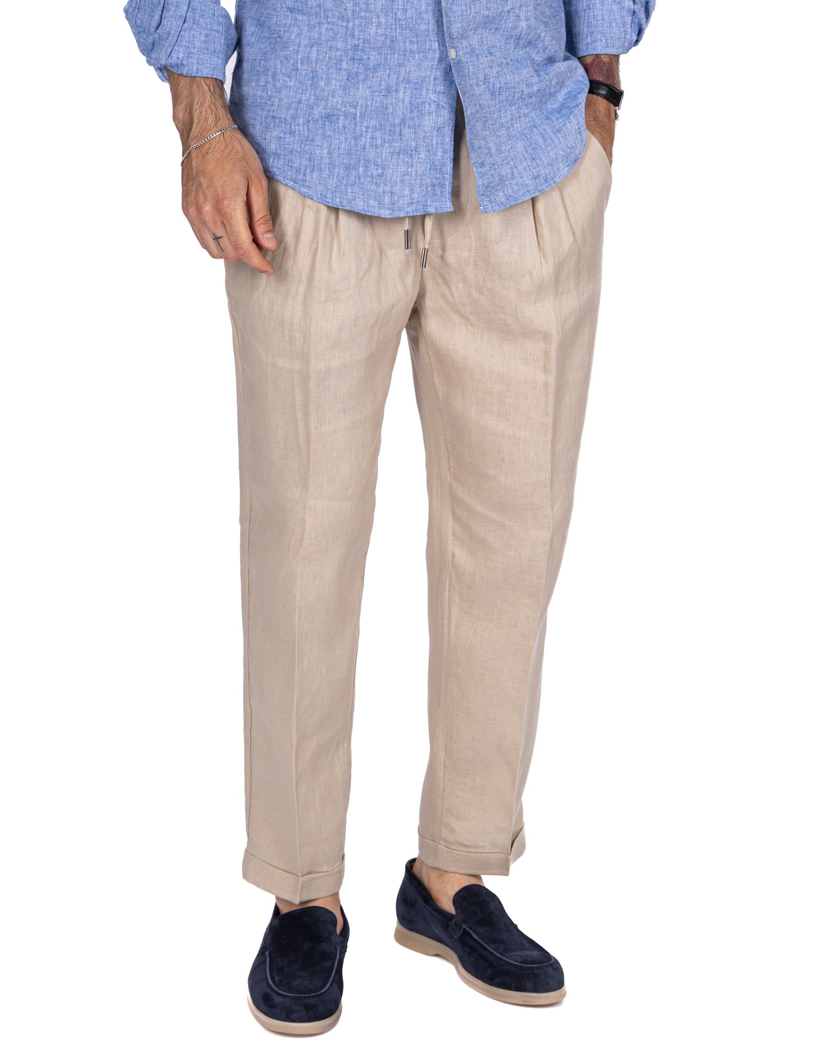 Cary - pure linen string trousers