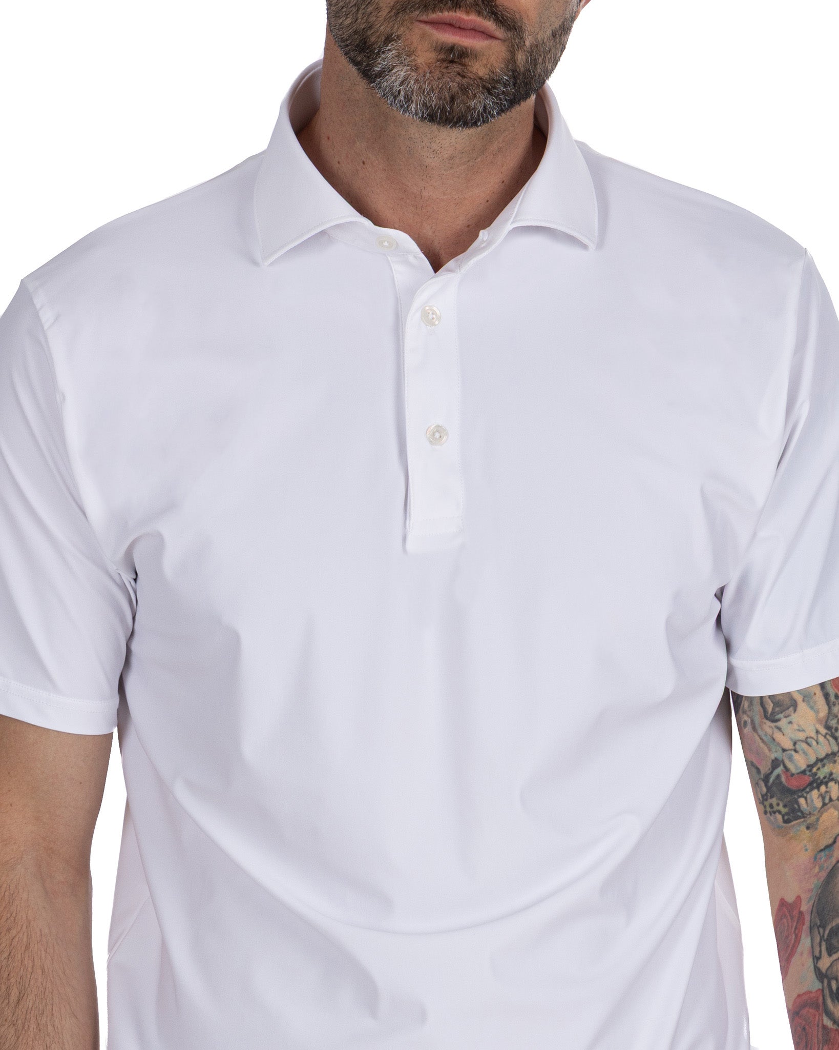 Arnold - white travel woven polo