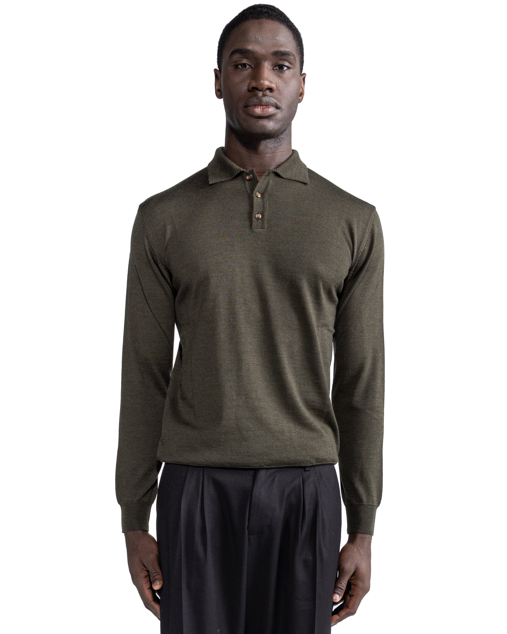 Polo Rovigo in lana Tollegno militare