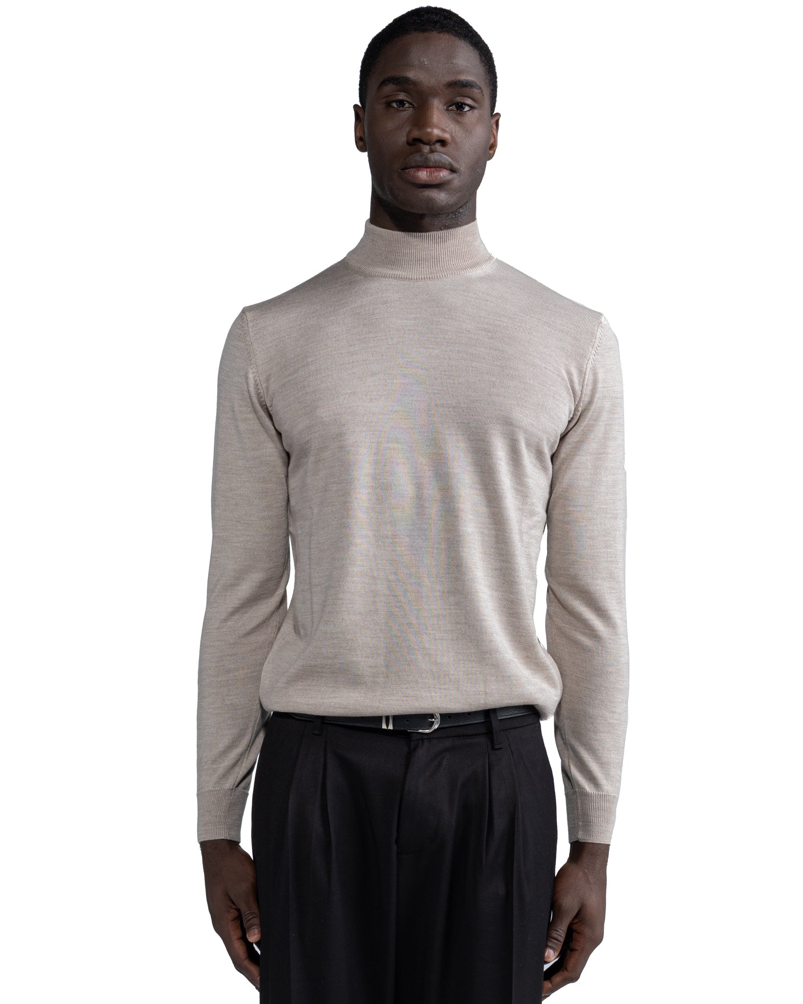 Lupetto Ancona in lana Tollegno sabbia