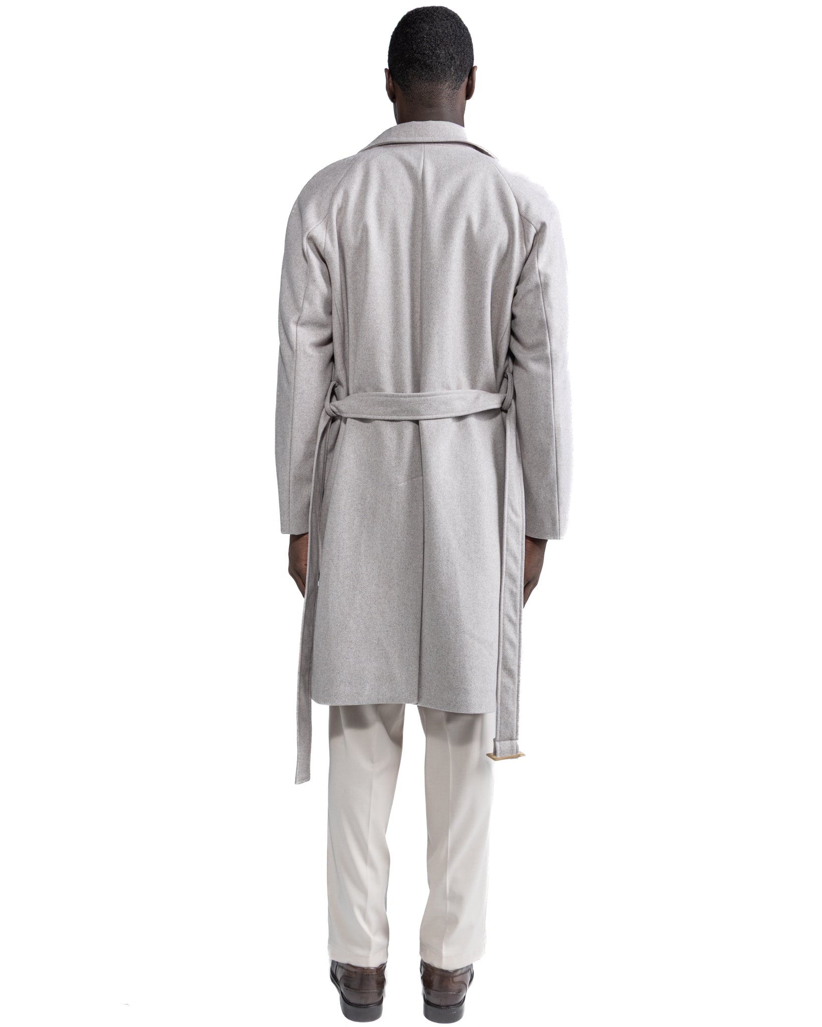 Cappotto lungo Freud in flanella grigio