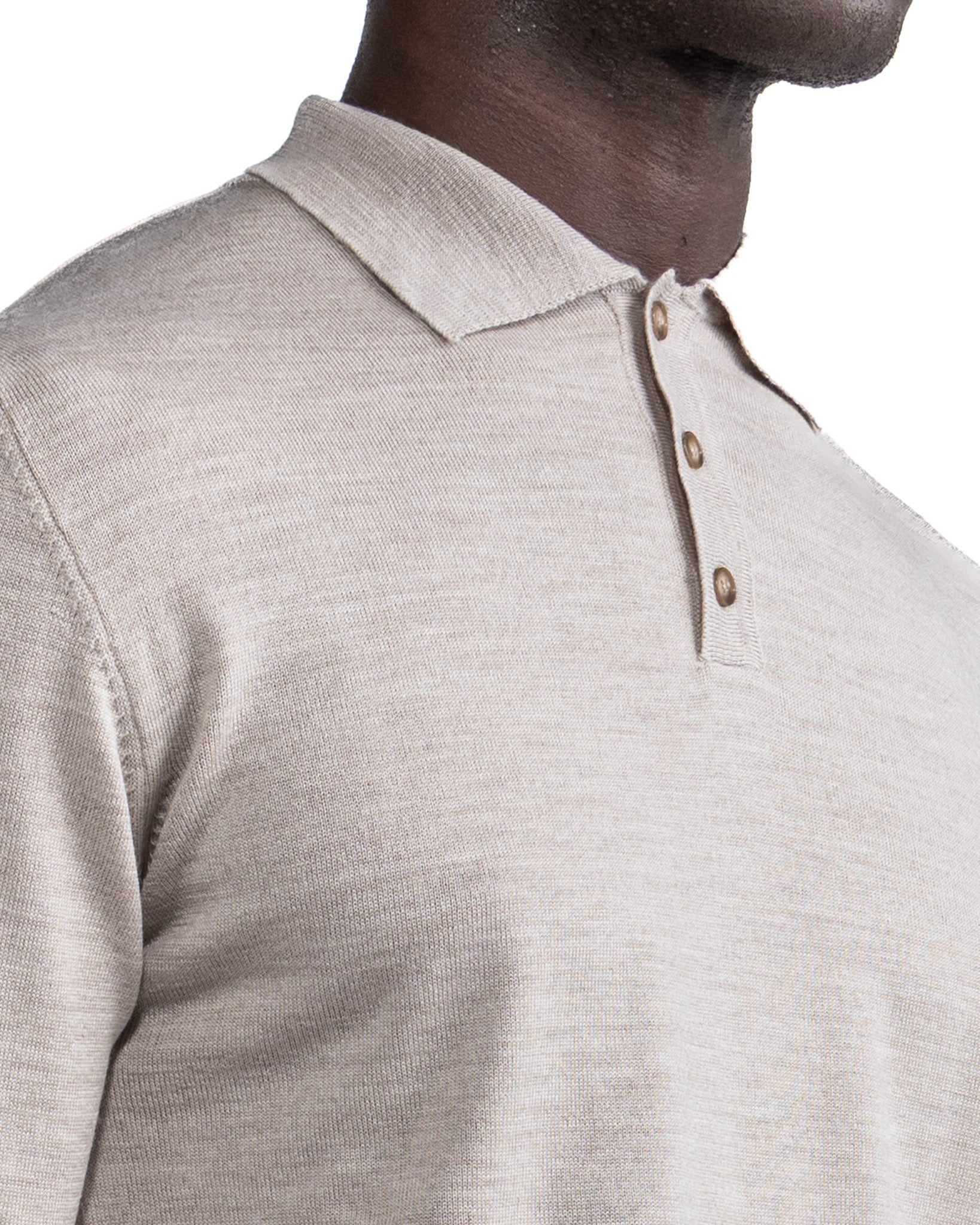 Beige Tiger Cashmere Blend Polo