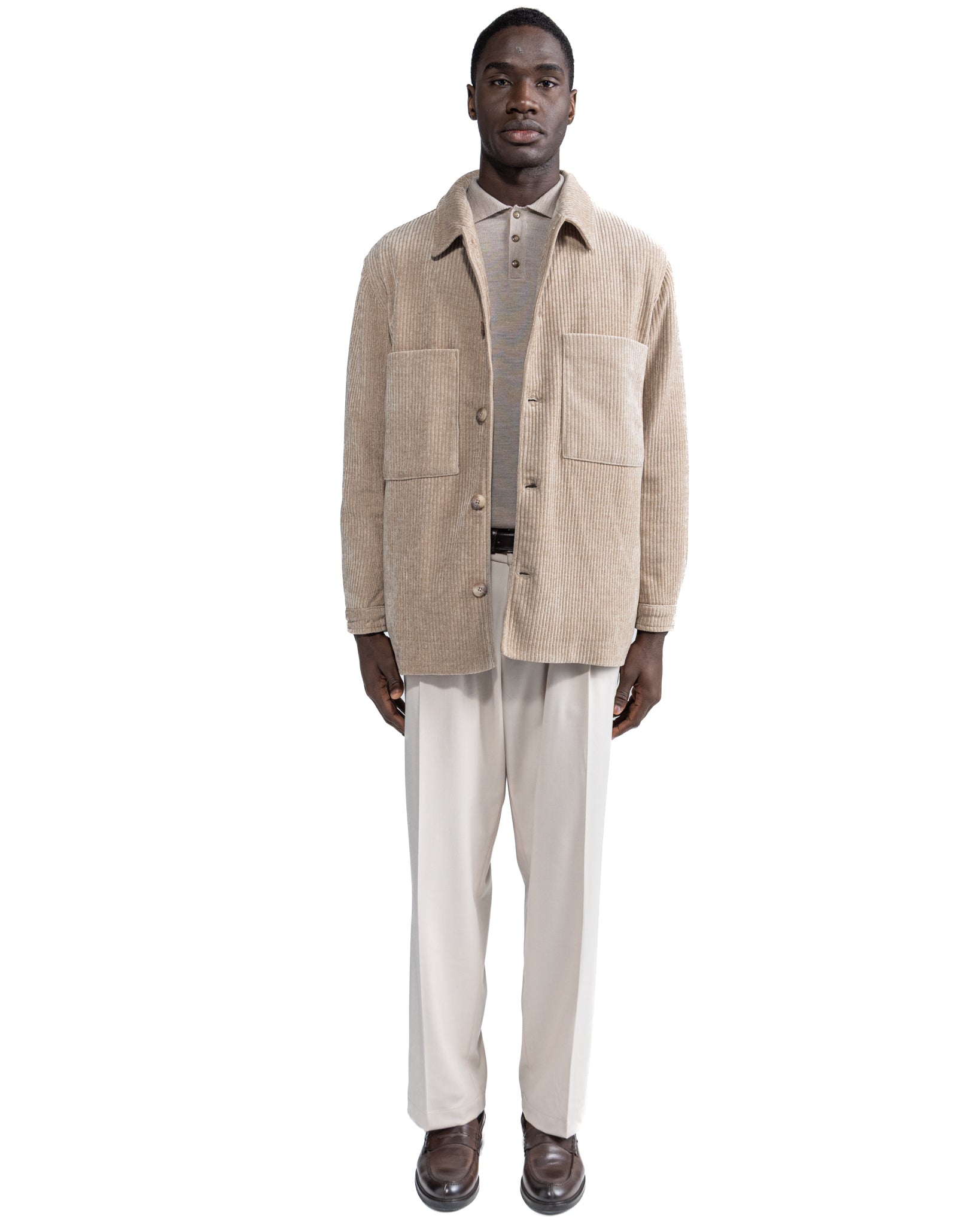 Giacca oversize Jeremie in velluto beige